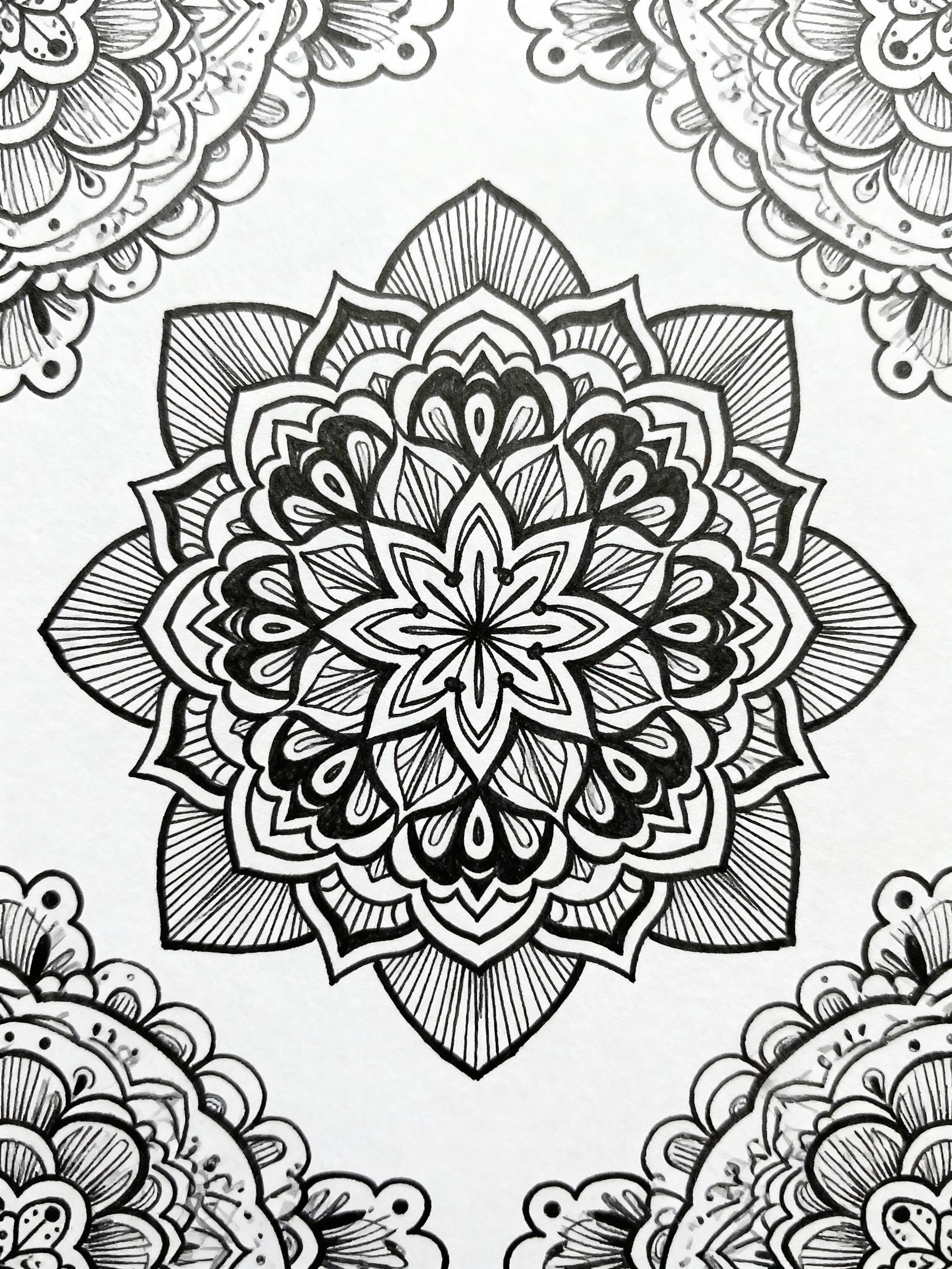 Doodle Beautiful mandala Coloring Page