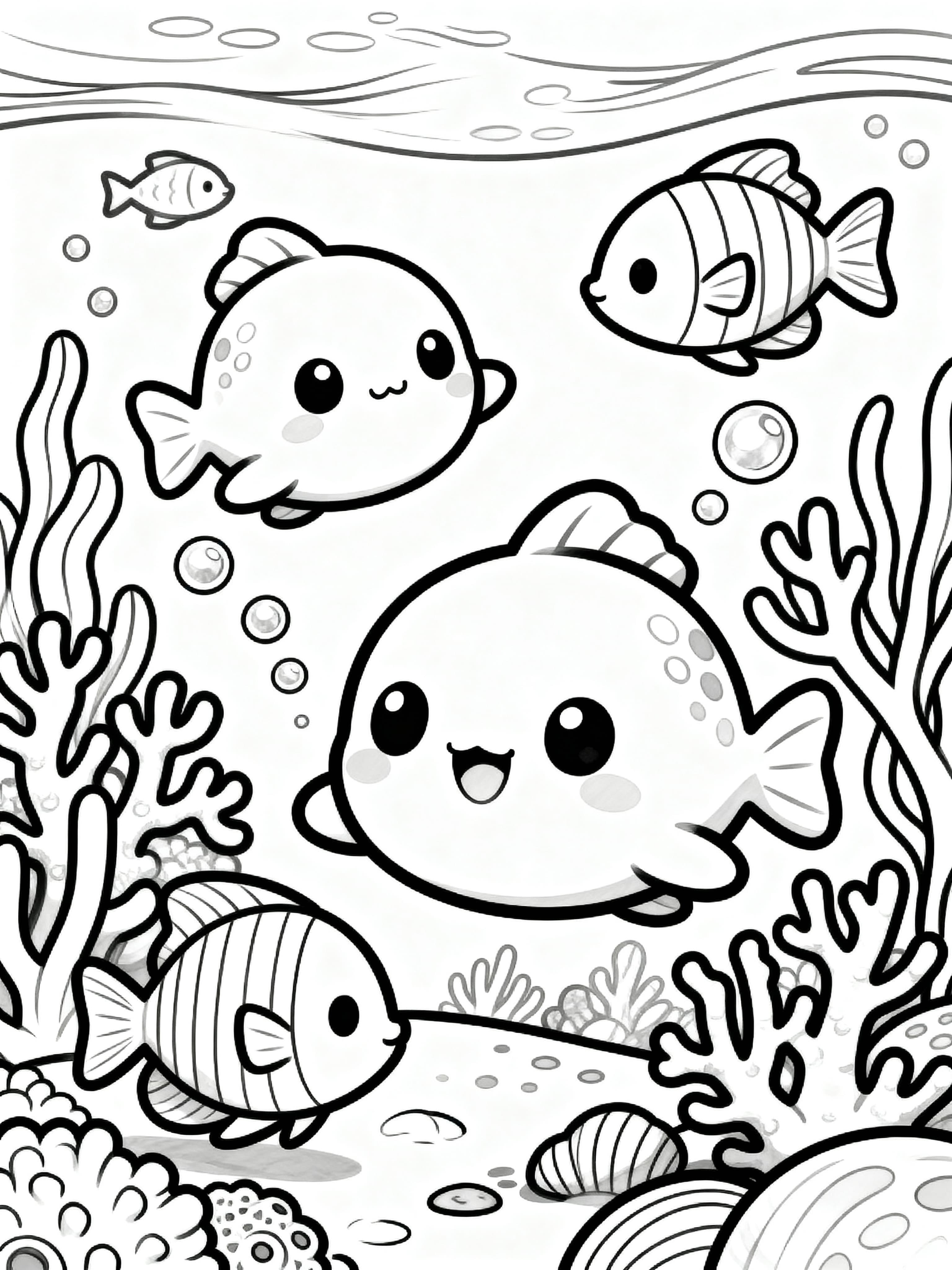 Cute Cartoon A underwater adventure coloring page featuring a travel themed design