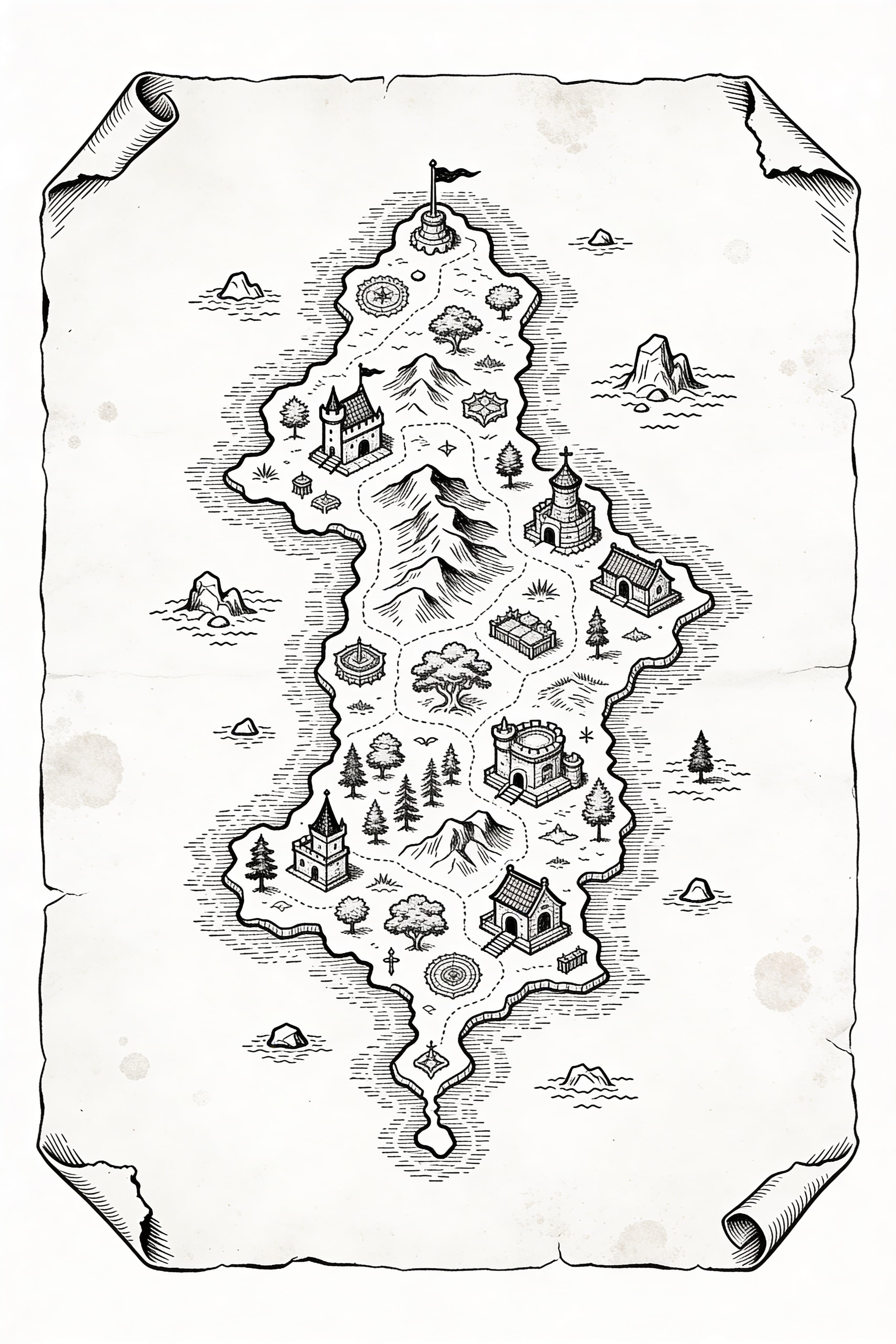 Vintage Fantasy RPG Map RPG map