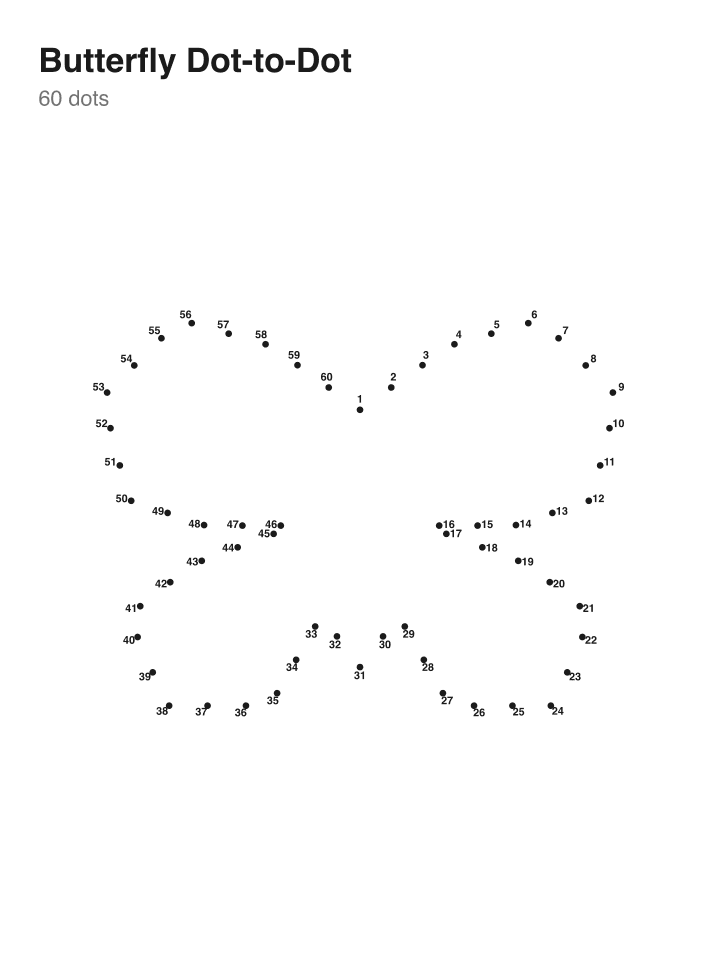 Butterfly Dot-to-Dot · 60 dots