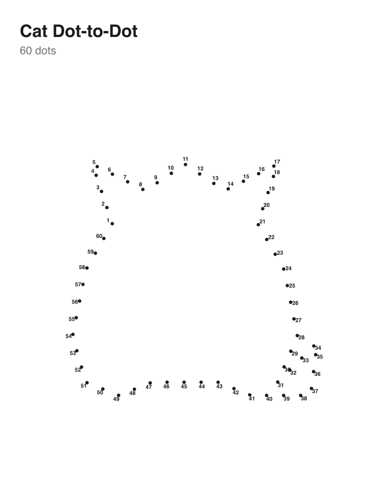 Cat Dot-to-Dot · 60 dots