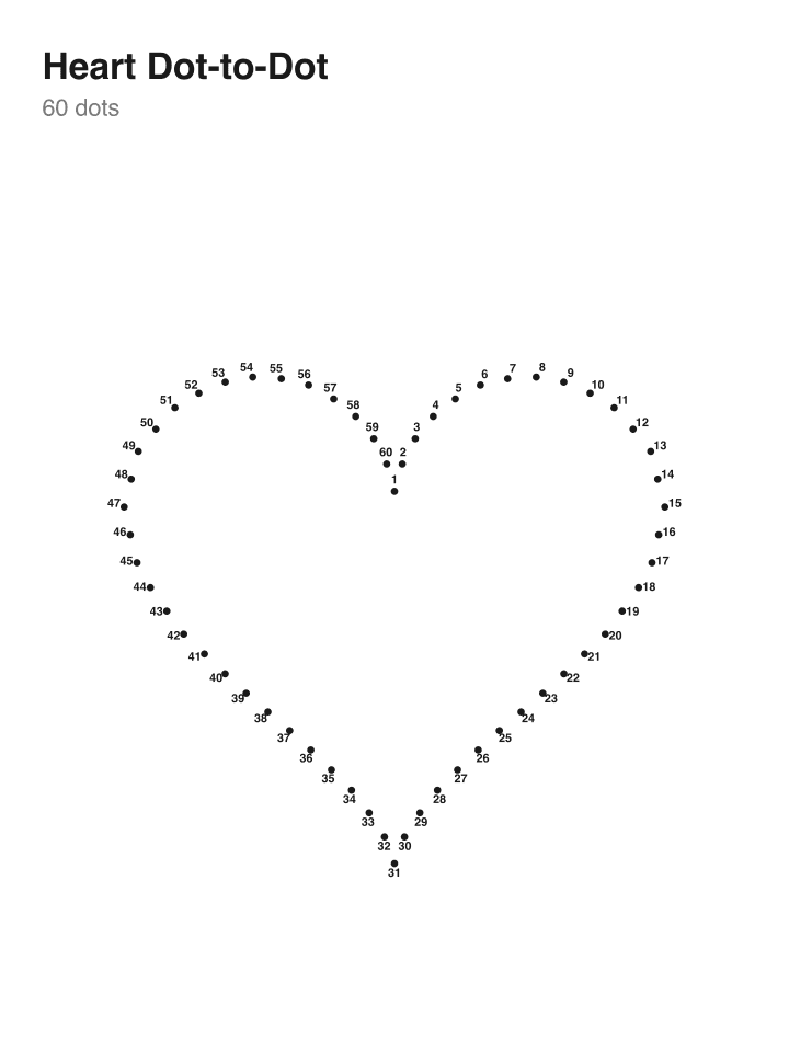 Heart Dot-to-Dot · 60 dots