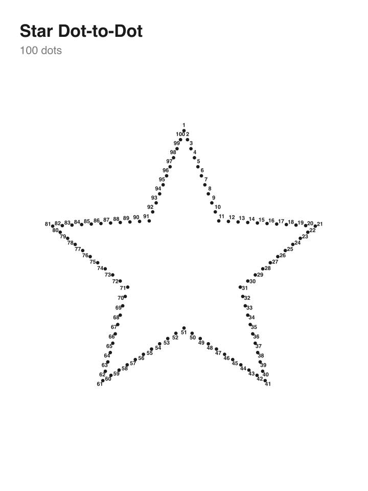 Star Dot-to-Dot · 100 dots