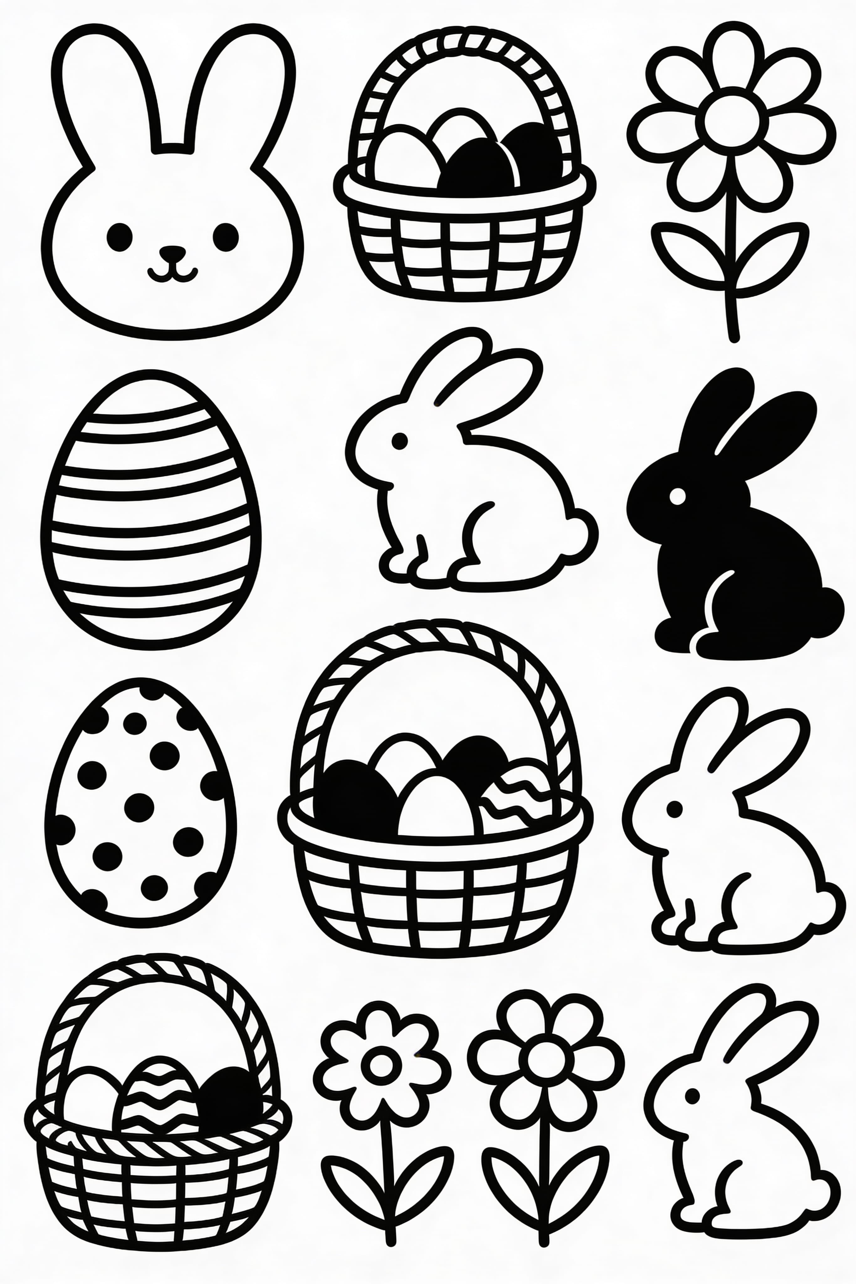 Simple Easter Celebration Coloring Page for Kids