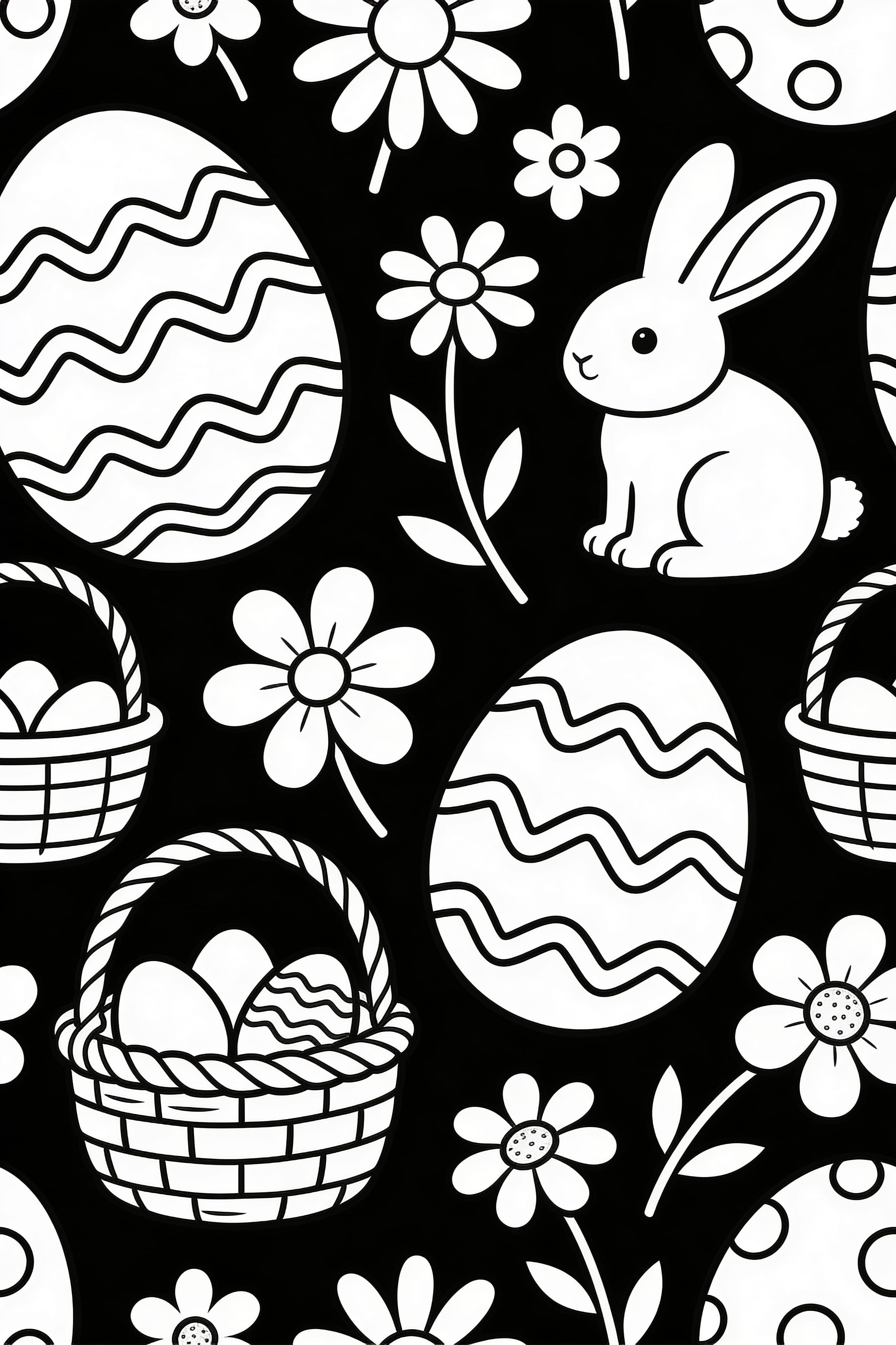 Simple Easter Celebration Coloring Page for Kids