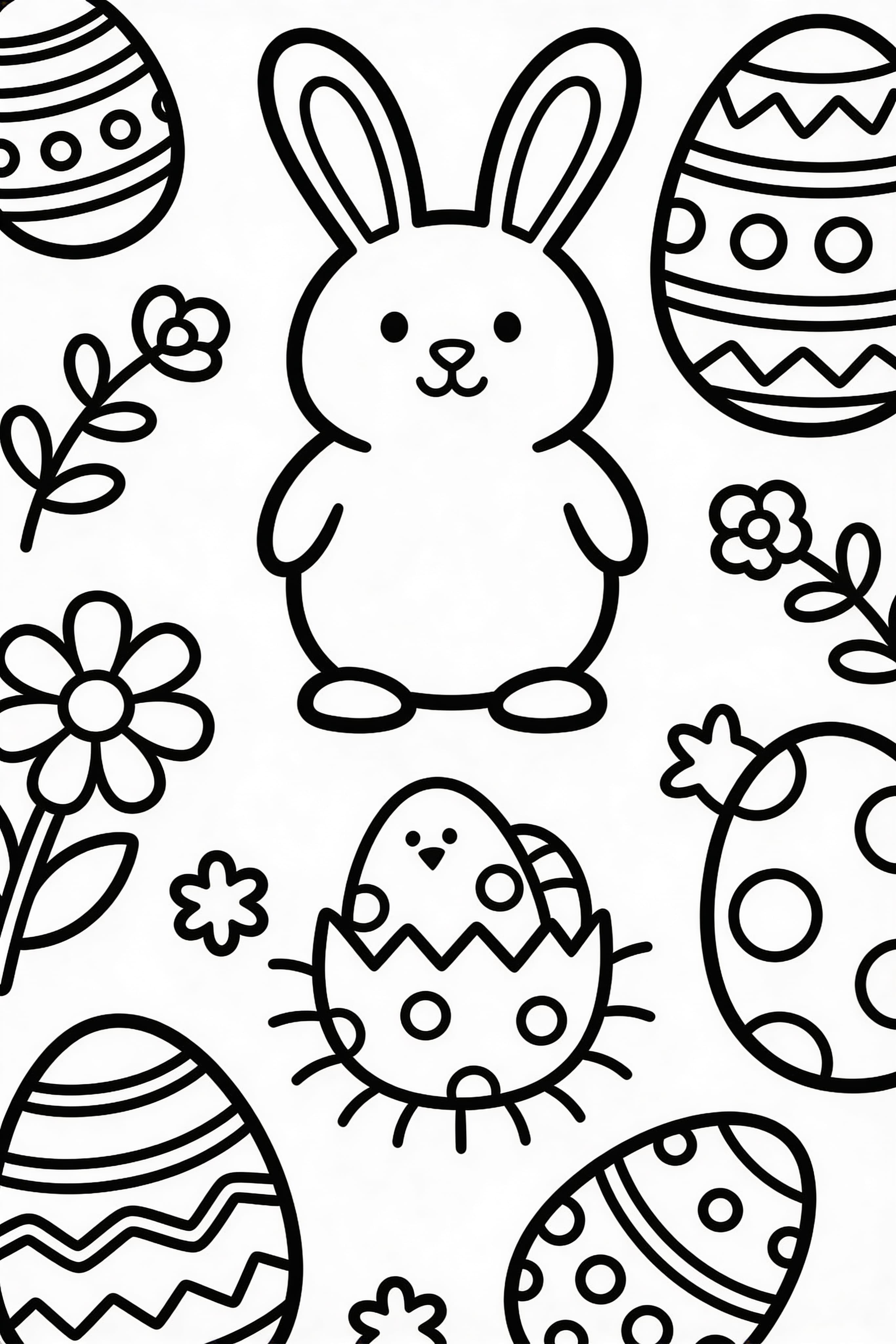 A simple Easter celebration coloring page for kids to print and color
