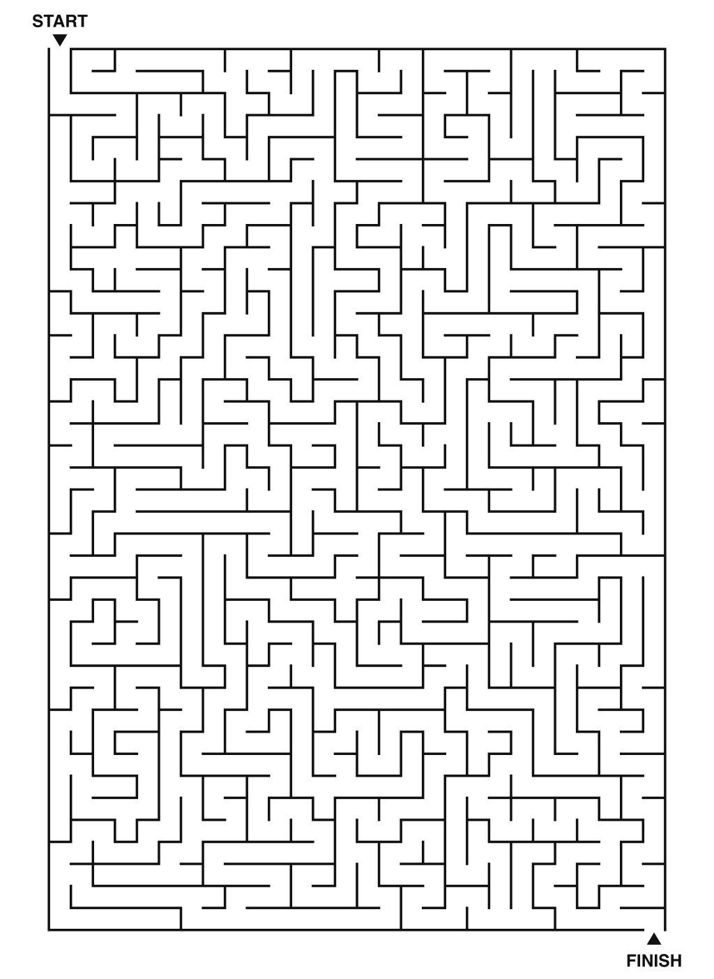 Printable expert maze puzzle for advanced solvers, 28x40 grid