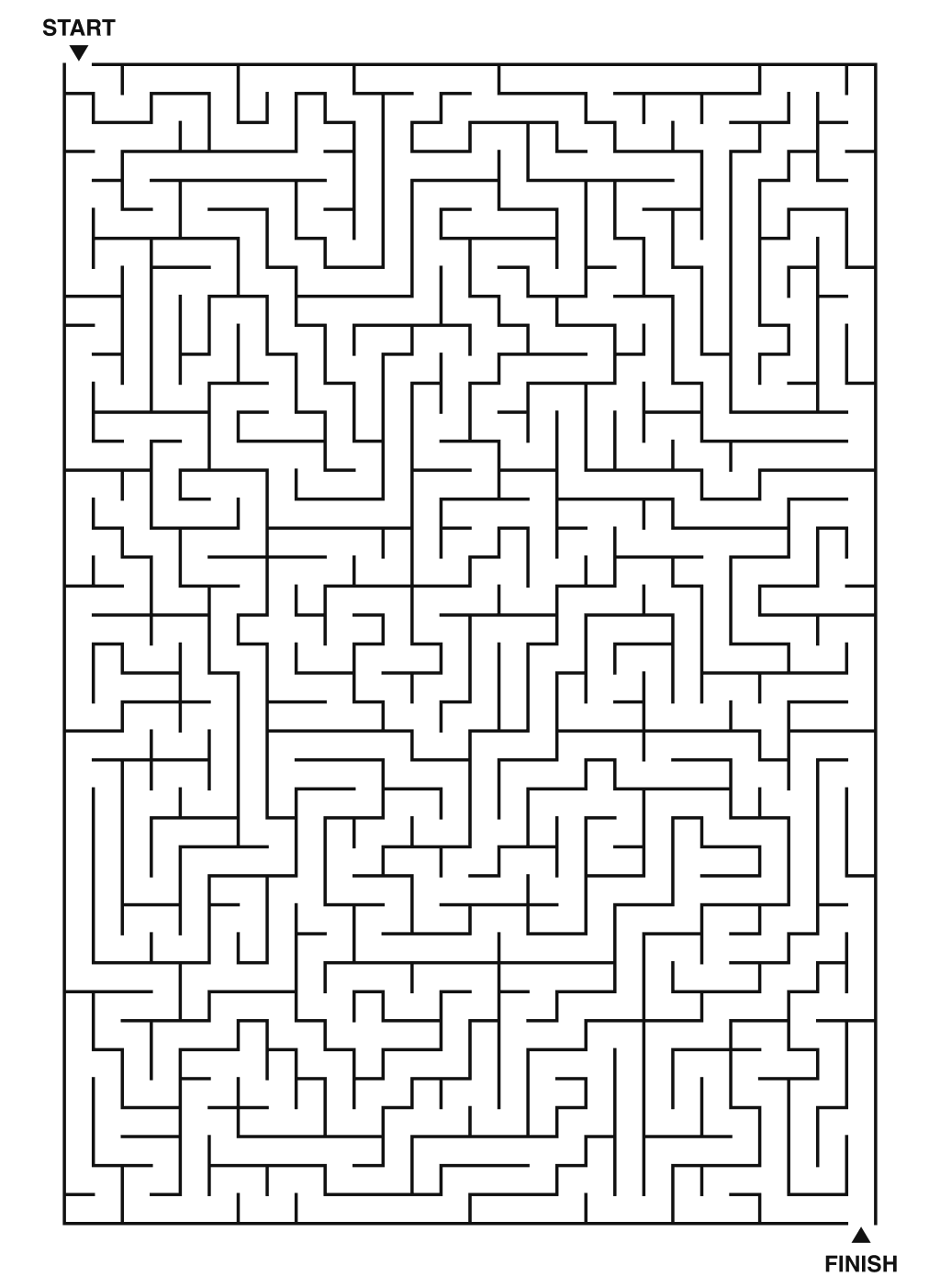 Printable giant maze challenge for kids, 28x40 grid