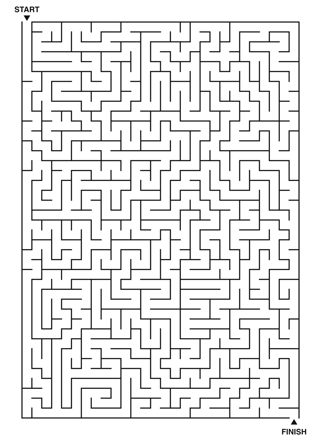 Printable huge maze for puzzle lovers, 28x40 grid