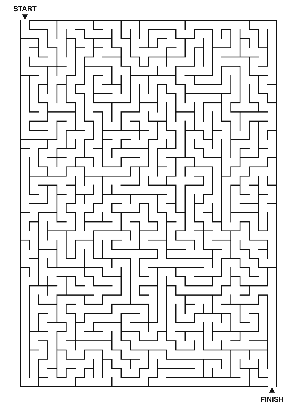 Huge maze puzzle printable with extensive paths for solving
