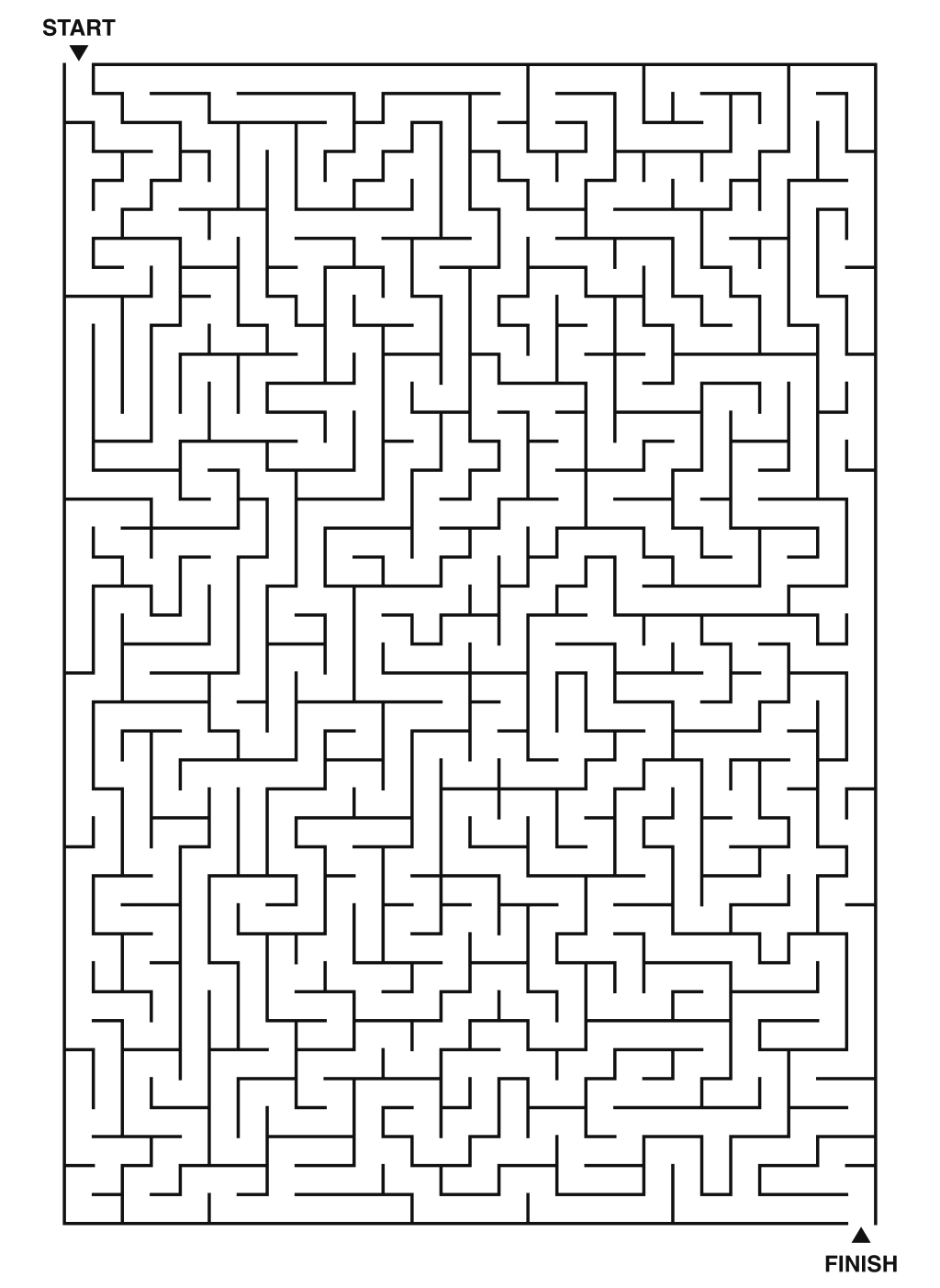 Printable massive maze challenge activity, 28x40 grid