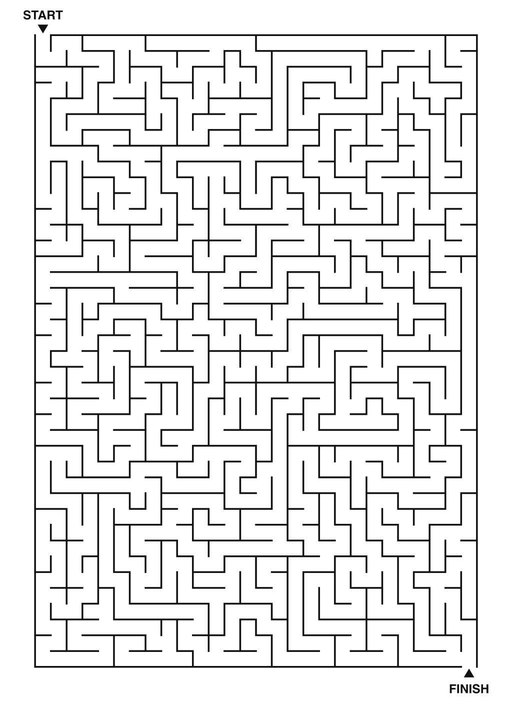 Printable monster maze challenge for adults, 28x40 grid