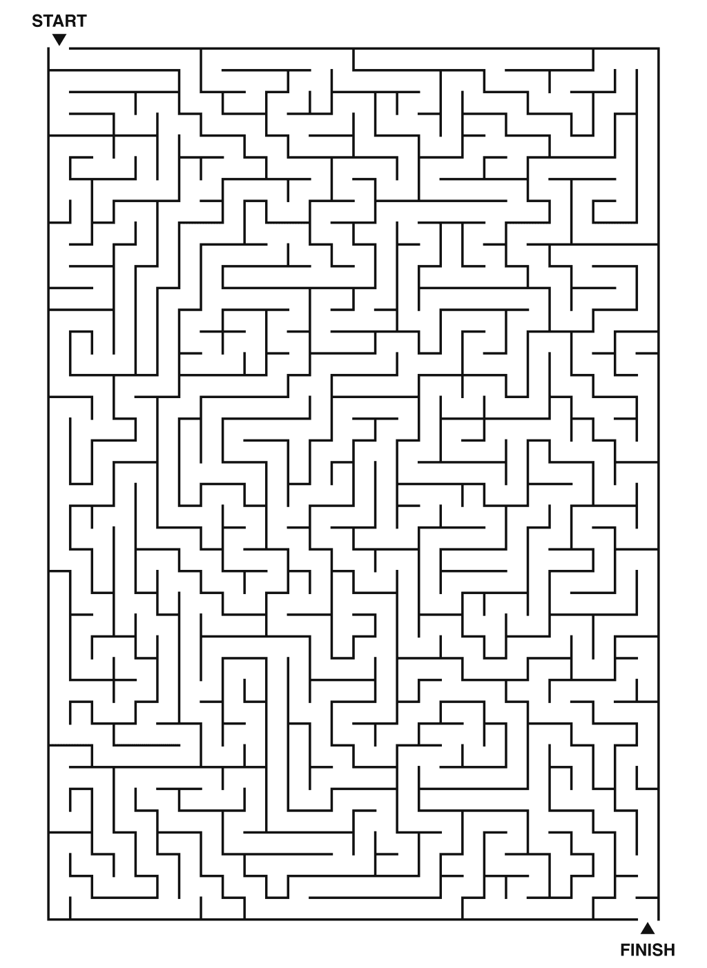 Printable huge maze challenge, expert level, 28x40 grid