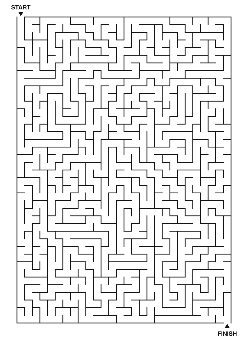 Printable expert monster maze puzzle on a 28x40 grid
