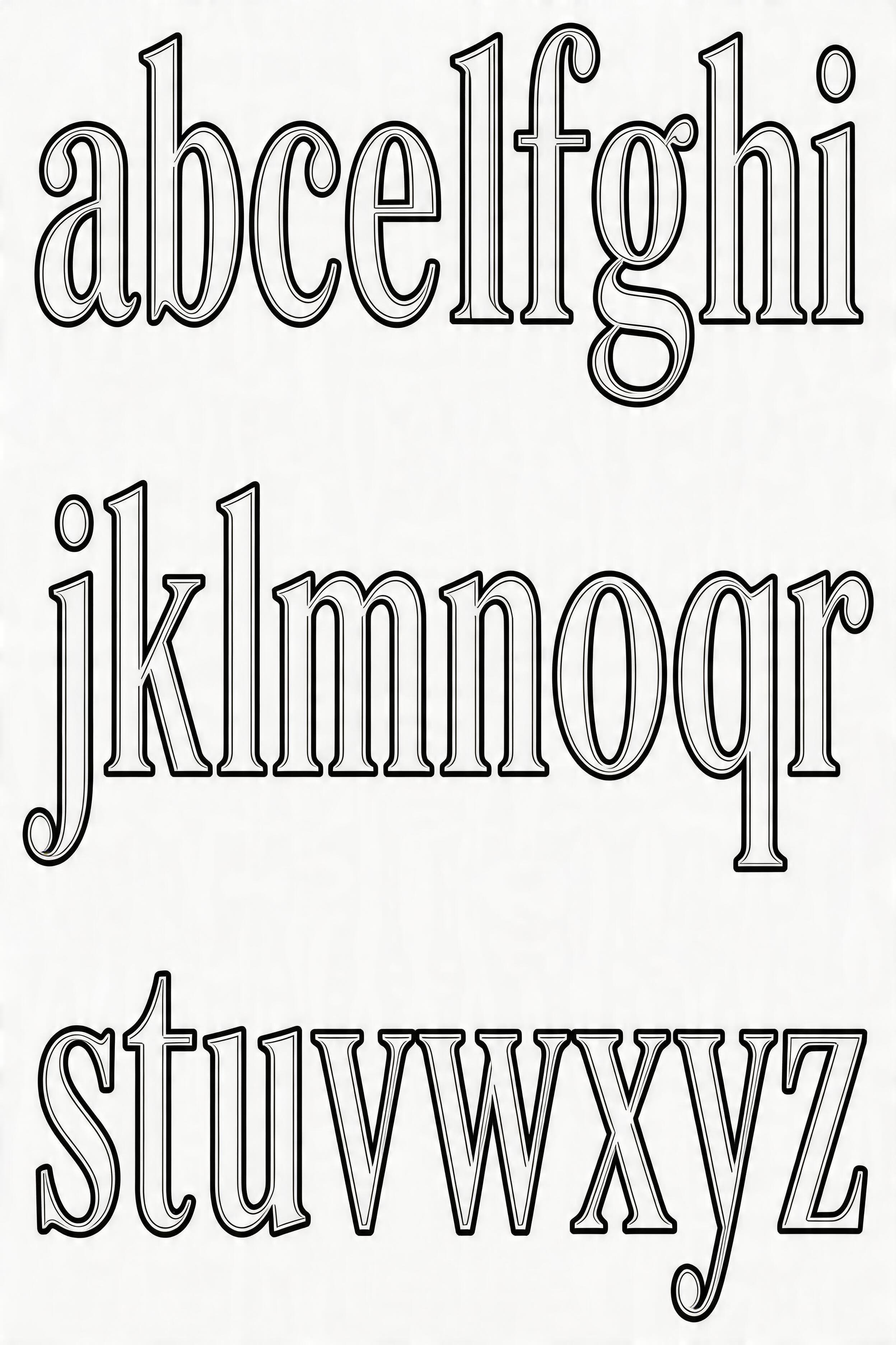Vintage Alphabet Coloring Page - Free Printable