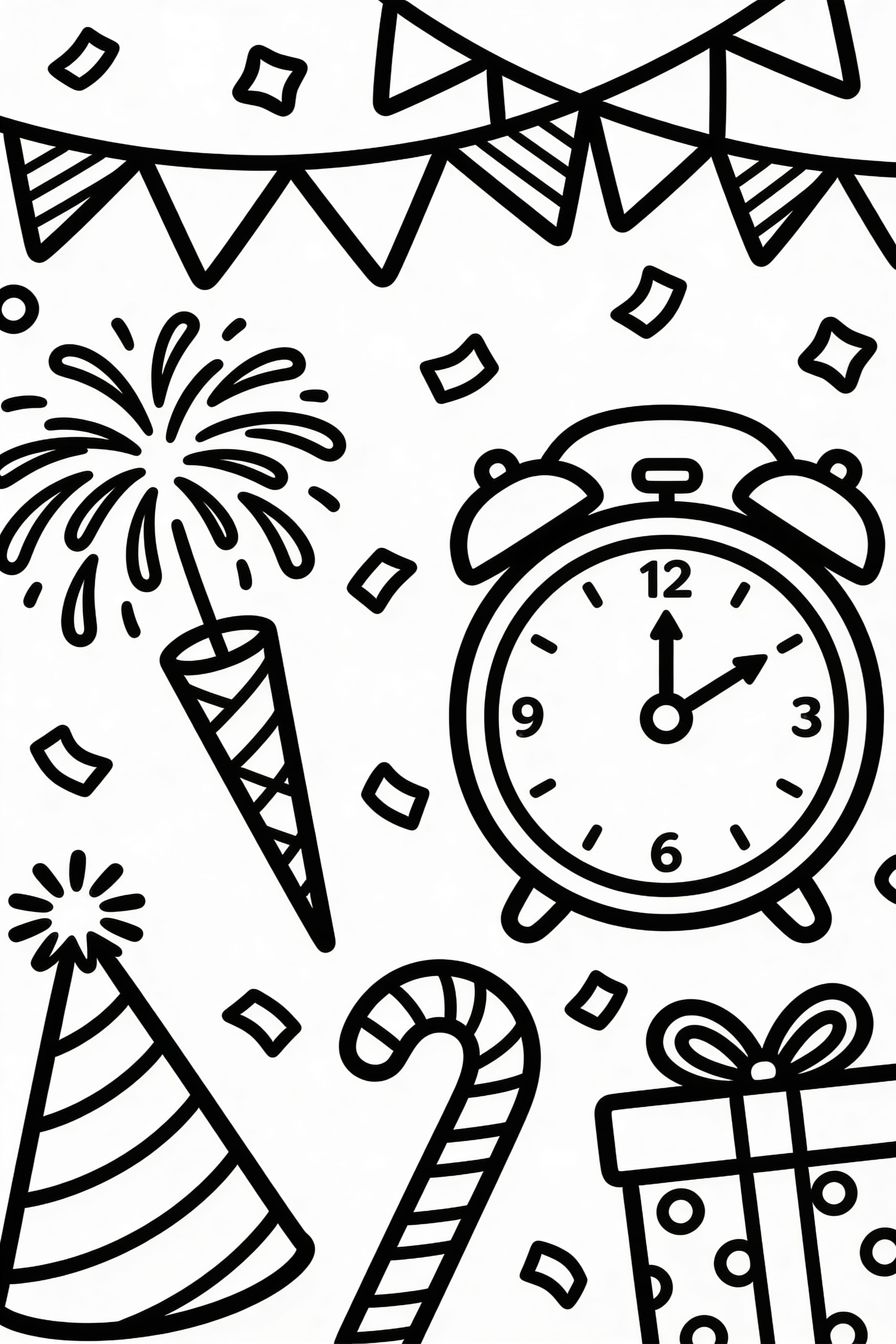 New Year's Eve Celebration Coloring Page