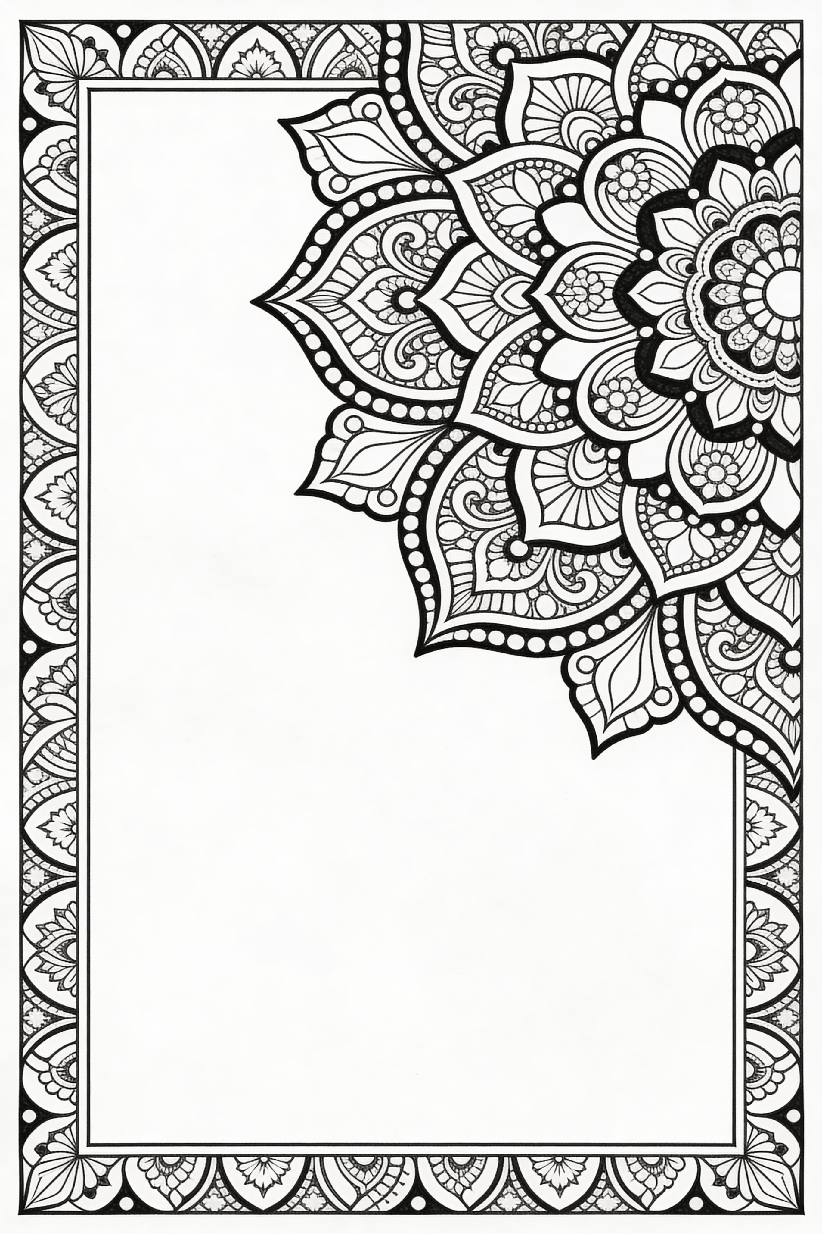 Traditional Mandala Coloring Page for Adults
