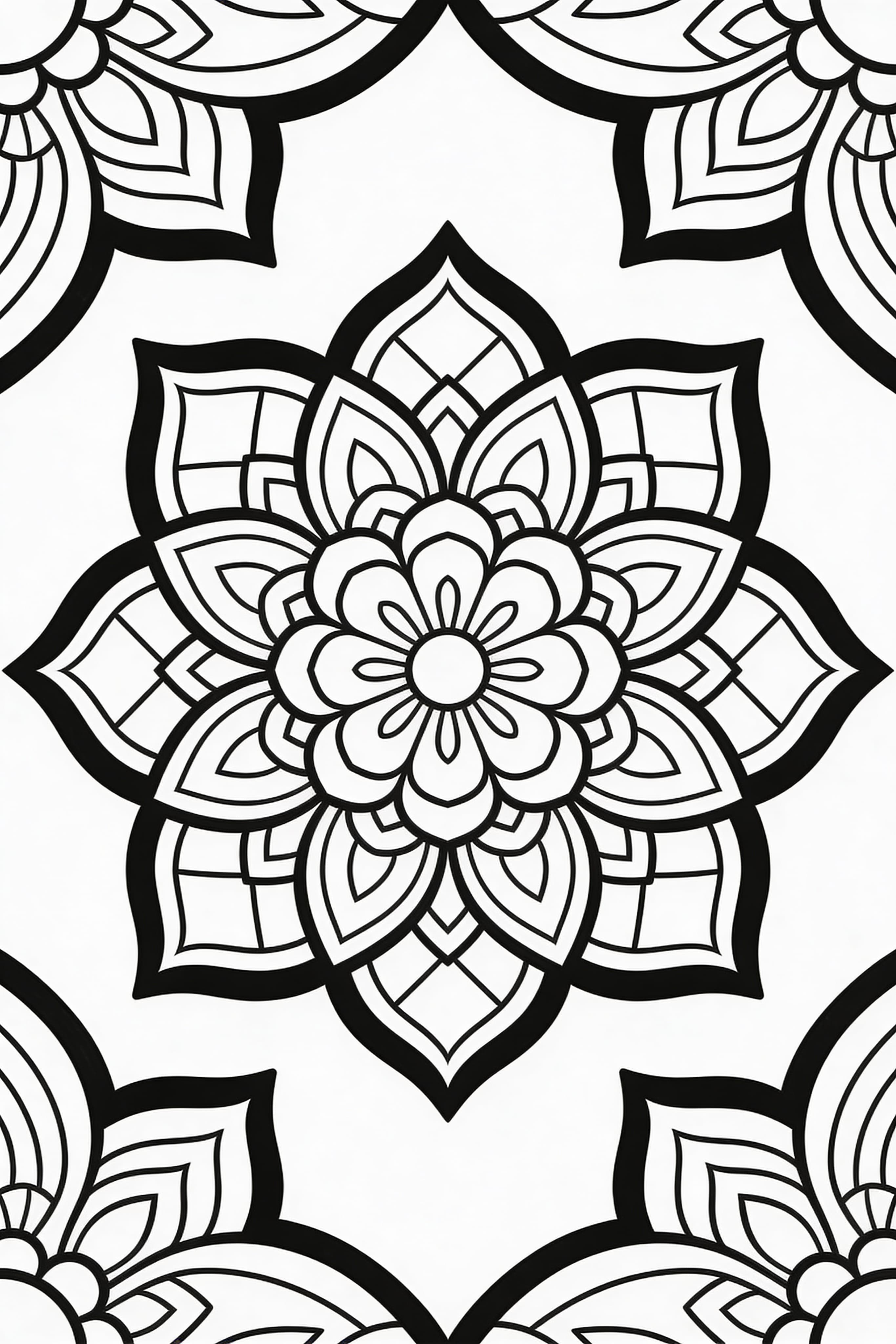 Free printable traditional mandala coloring page for relaxation