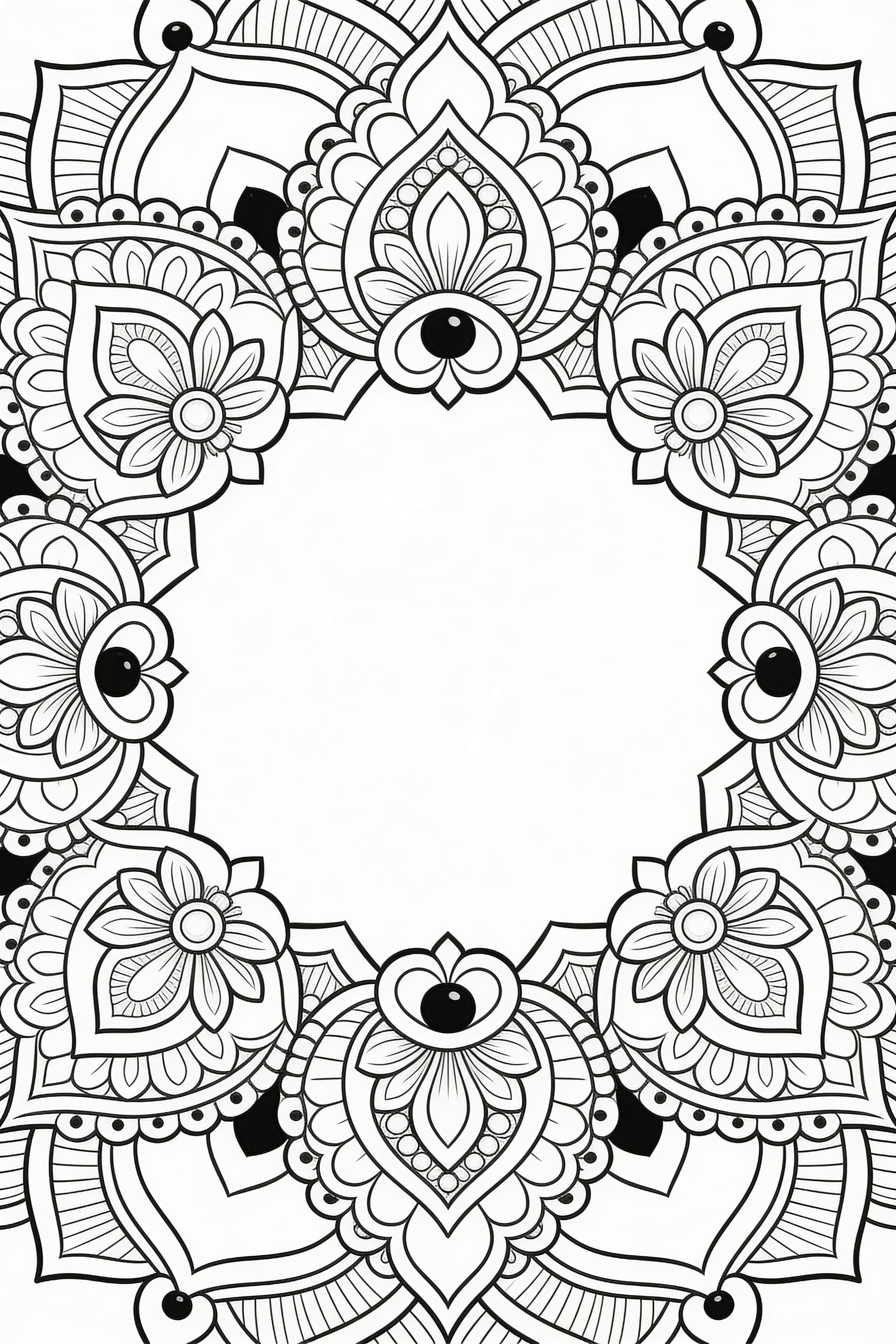 Traditional Mandala Coloring Page | Realistic Style