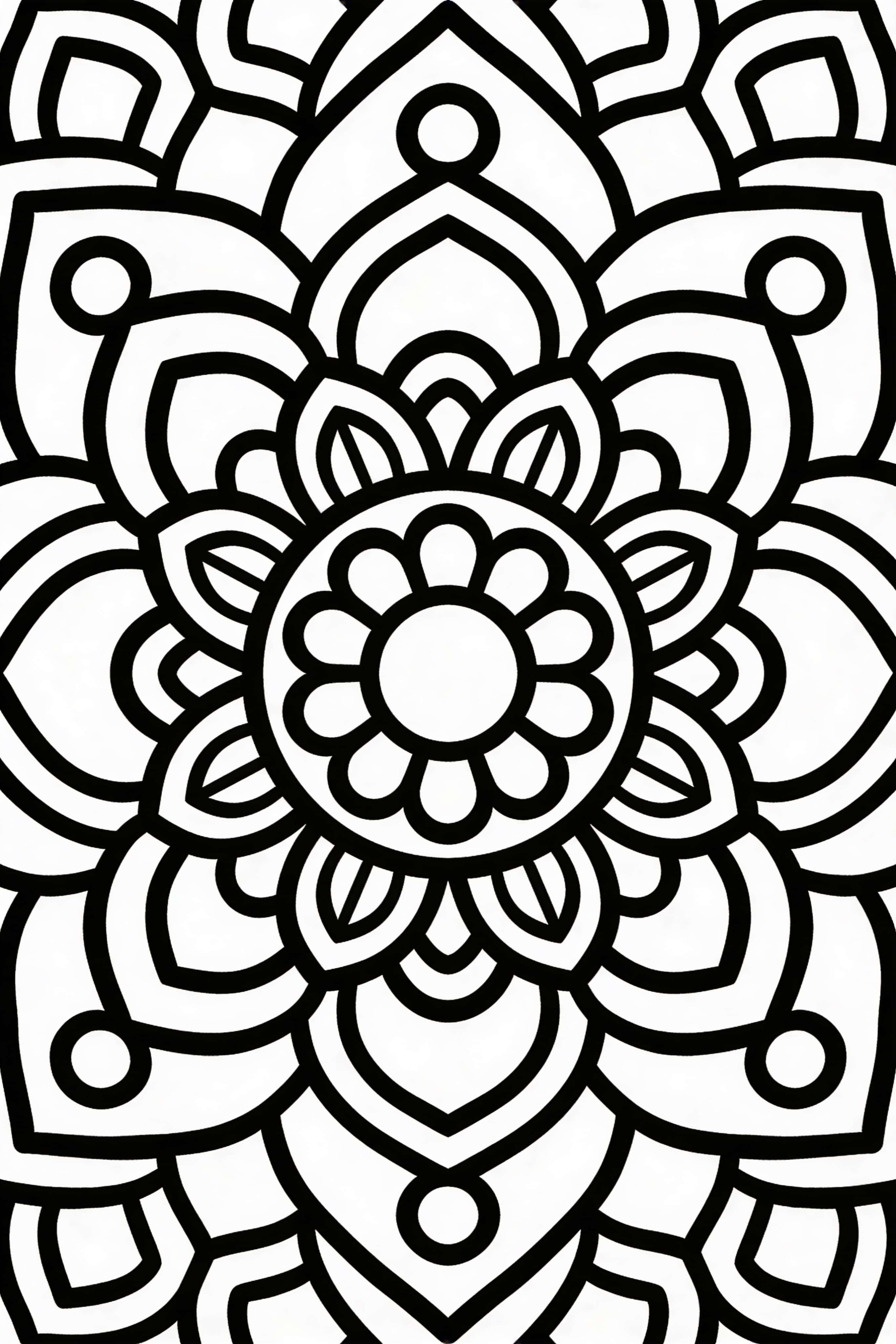 Simple traditional mandala coloring page for kids to print