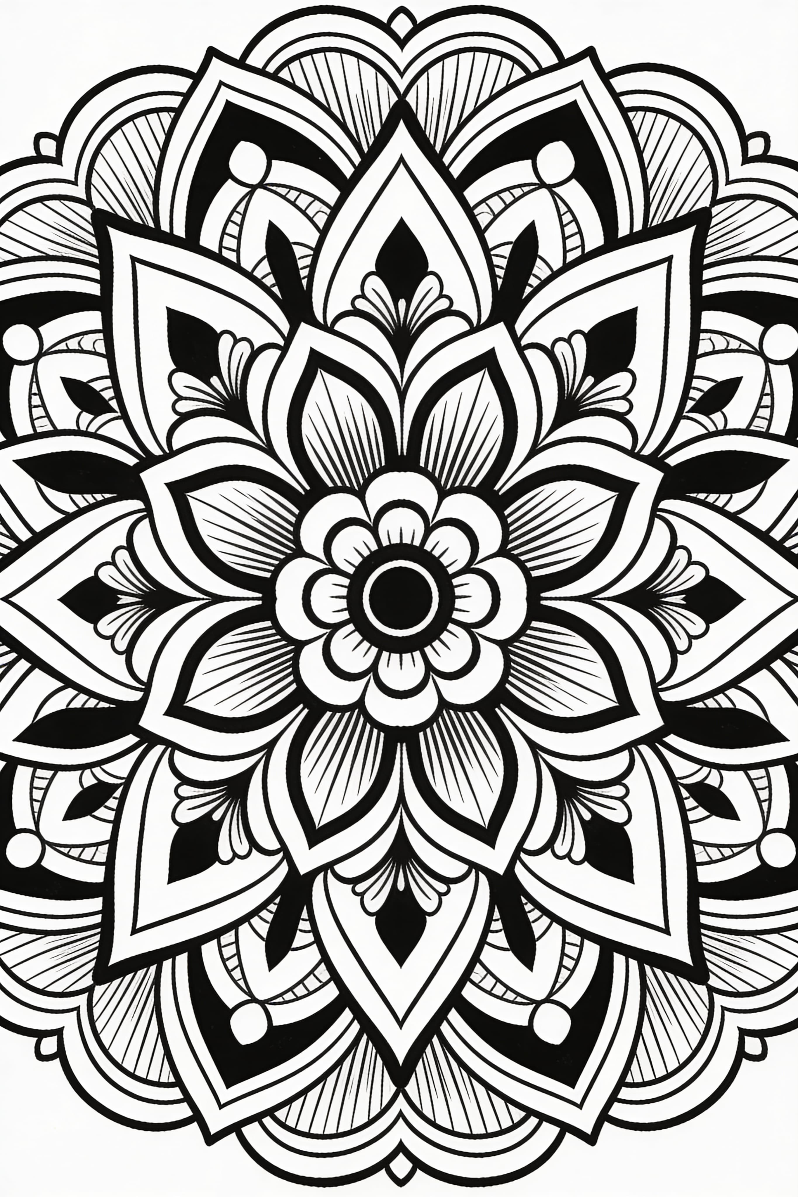 Free printable vintage traditional mandala coloring page