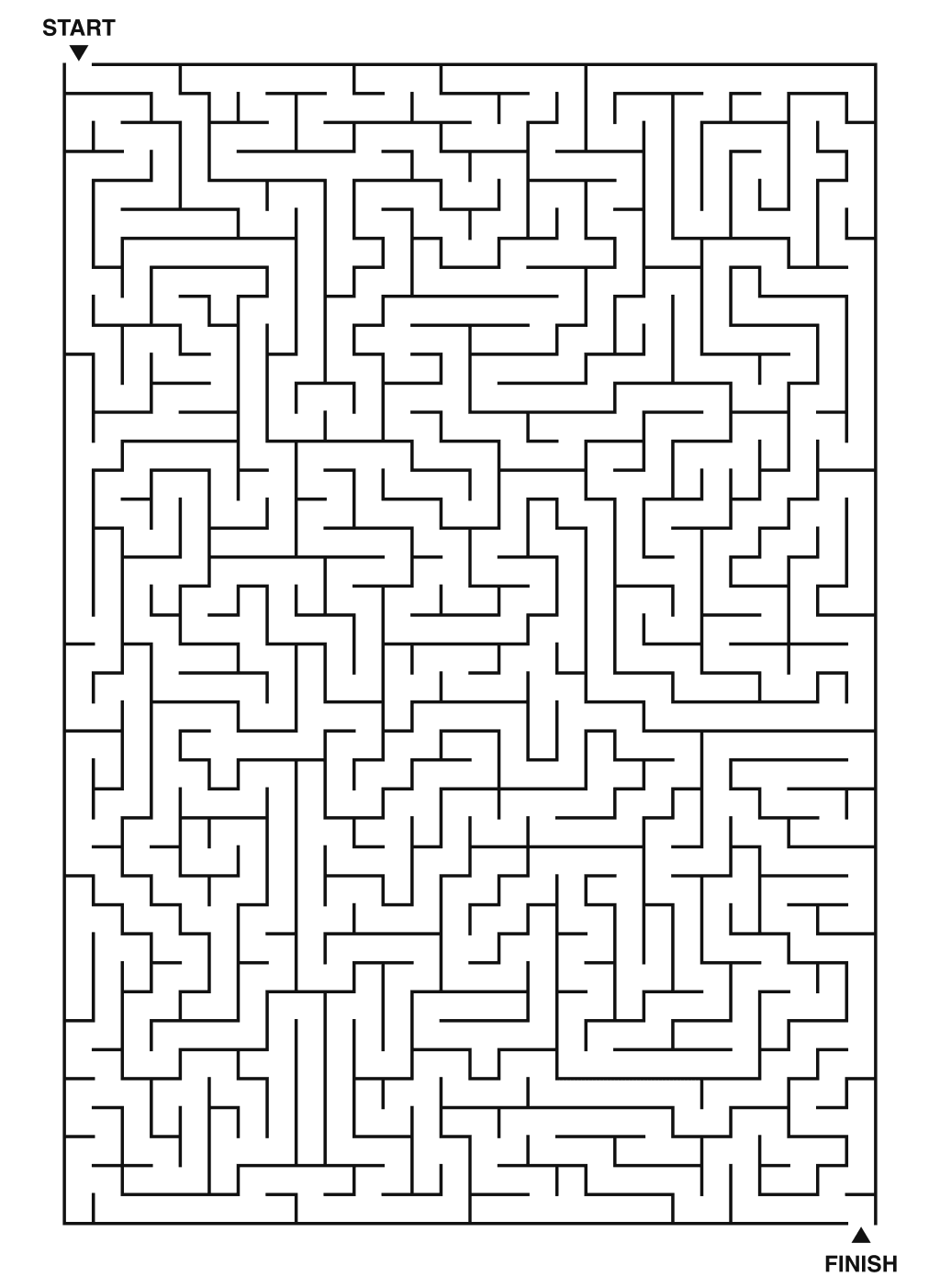 Expert maze puzzle printable, 28 by 40 grid