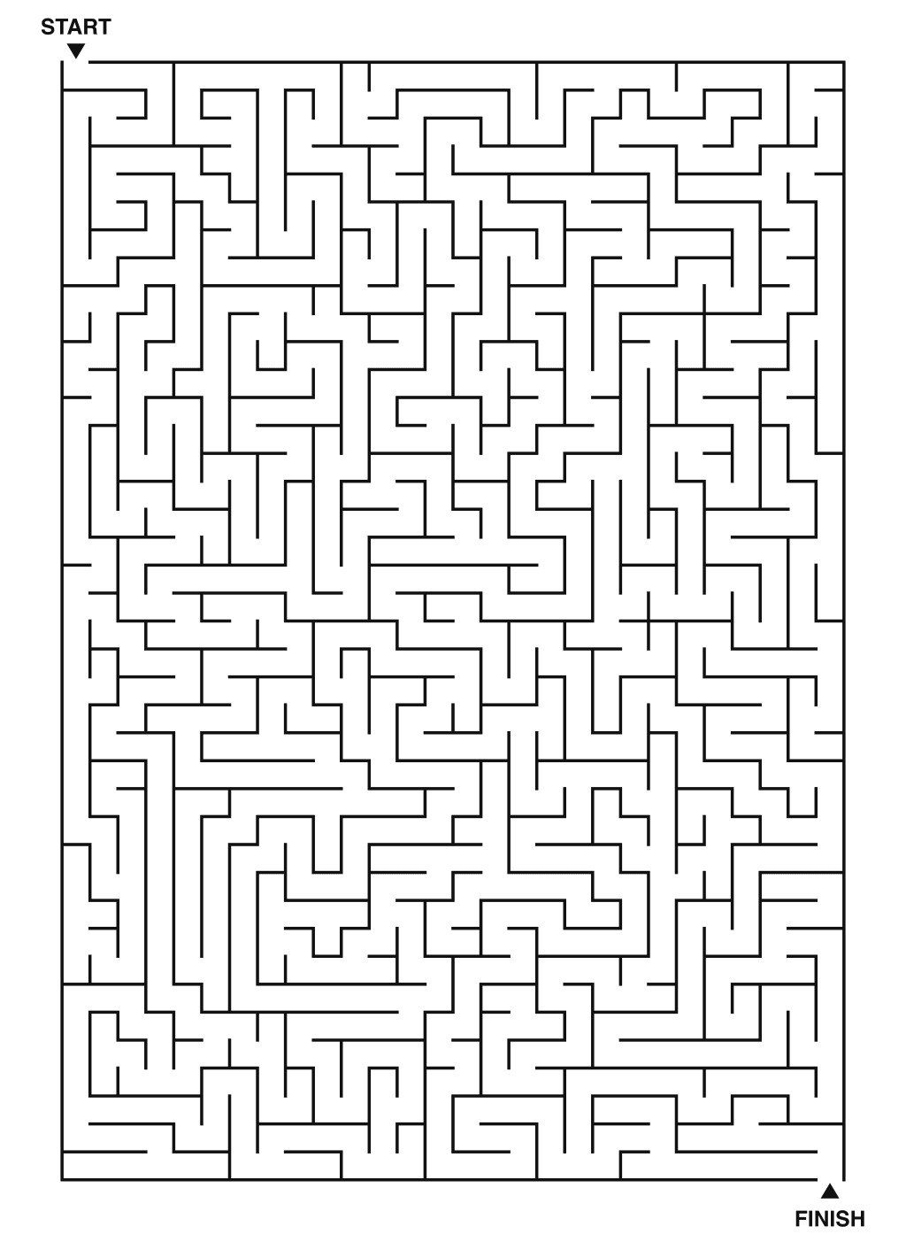Expert maze puzzle printable, 28 by 40 grid