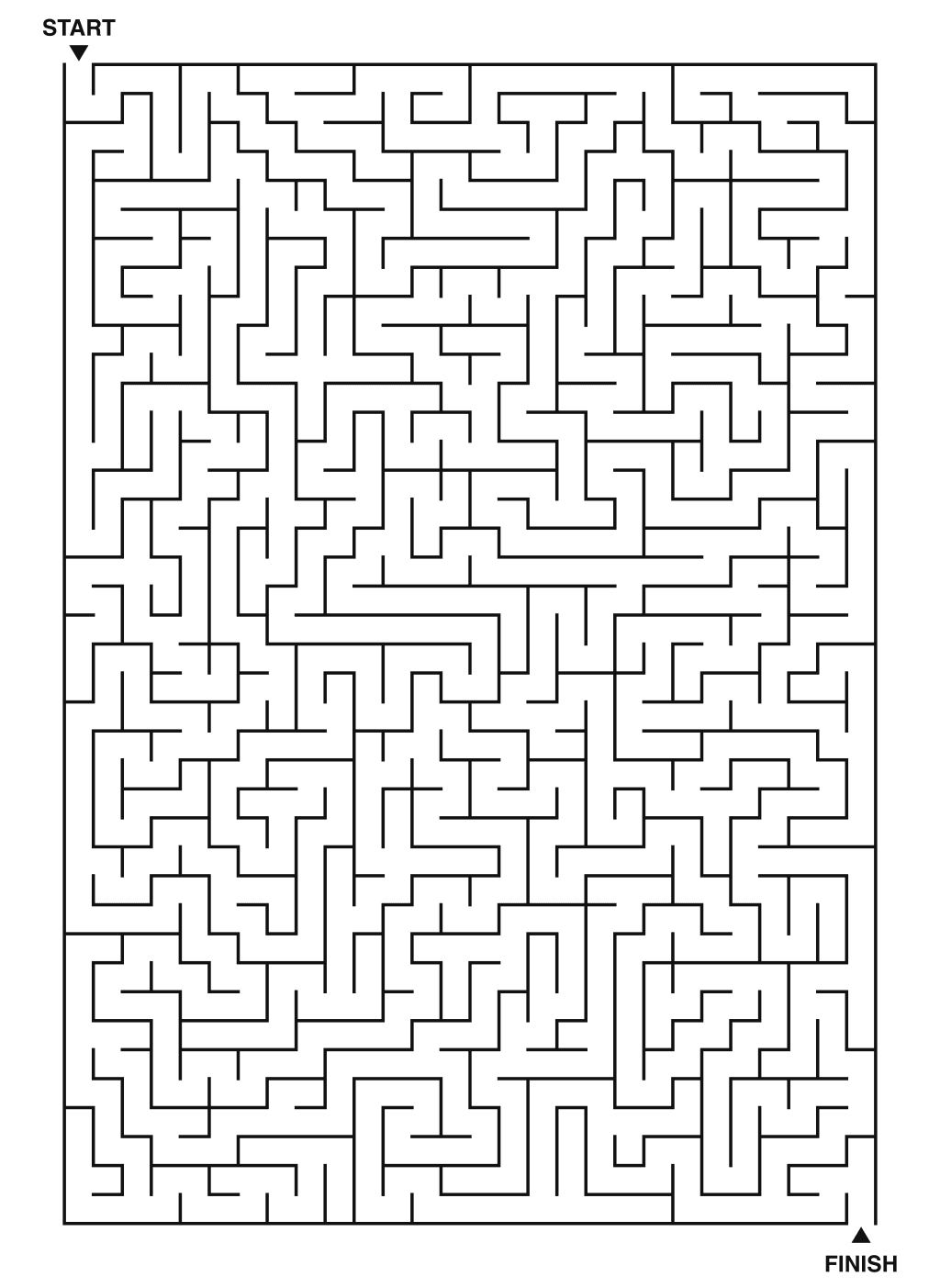 Expert maze puzzle printable, 28 by 40 grid
