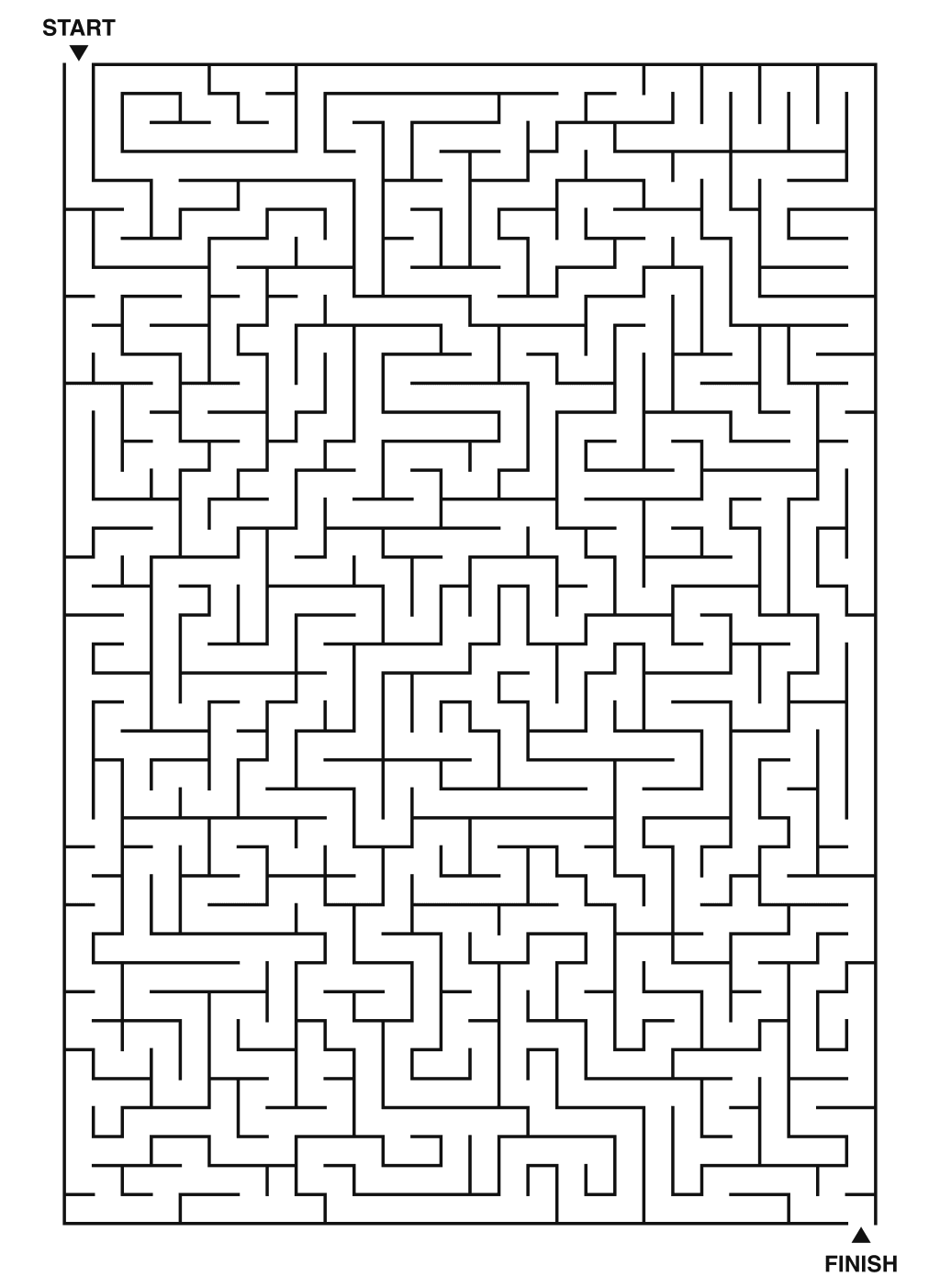 Expert maze puzzle printable, 28 by 40 grid
