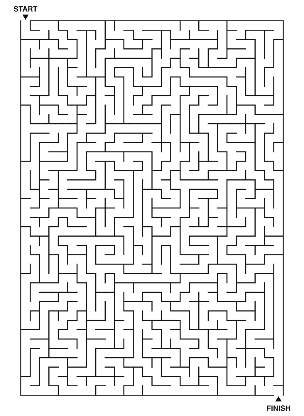 Expert maze puzzle printable, 28 by 40 grid