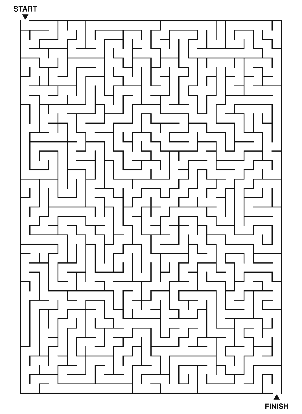 Expert maze puzzle printable, 28 by 40 grid