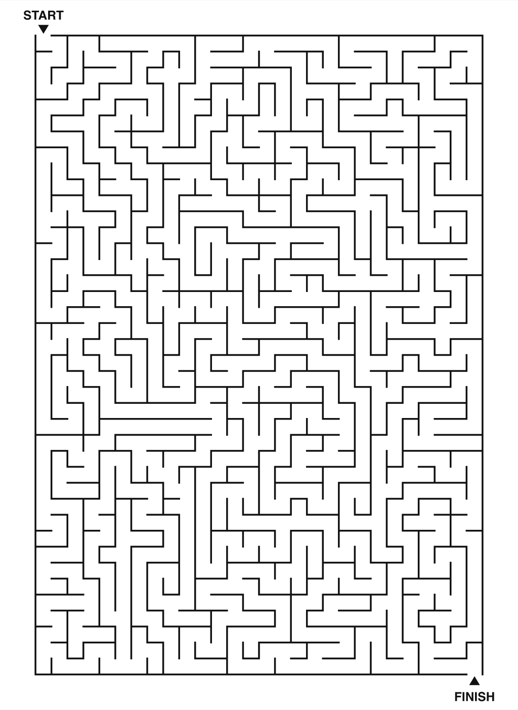 Expert maze puzzle printable, 28 by 40 grid
