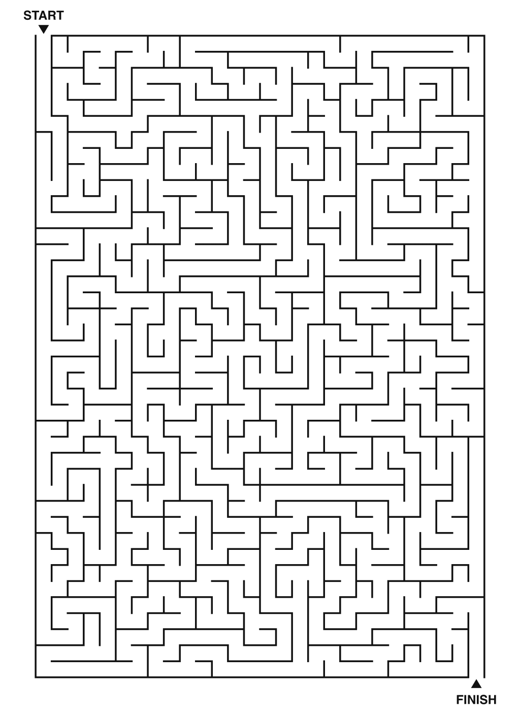 Expert maze puzzle printable, 28 by 40 grid