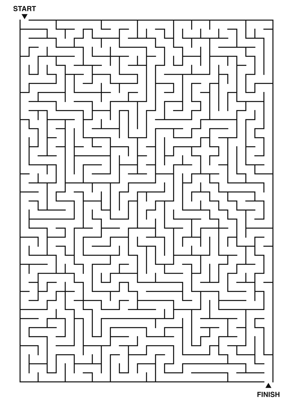 Expert maze puzzle printable, 28 by 40 grid