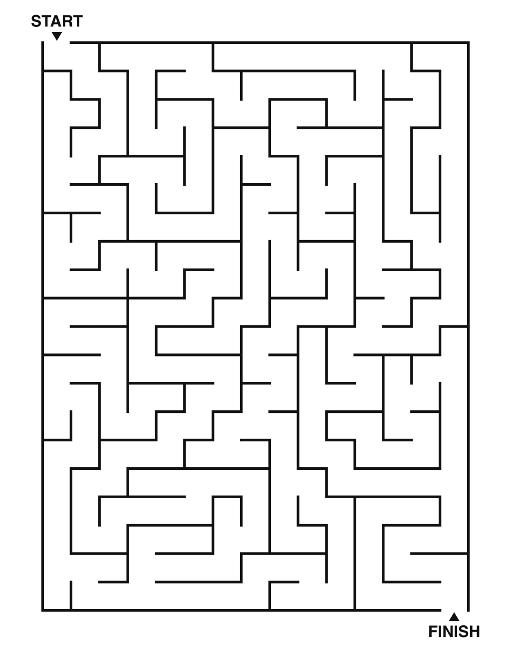 Medium maze puzzle printable, 15 by 20 grid