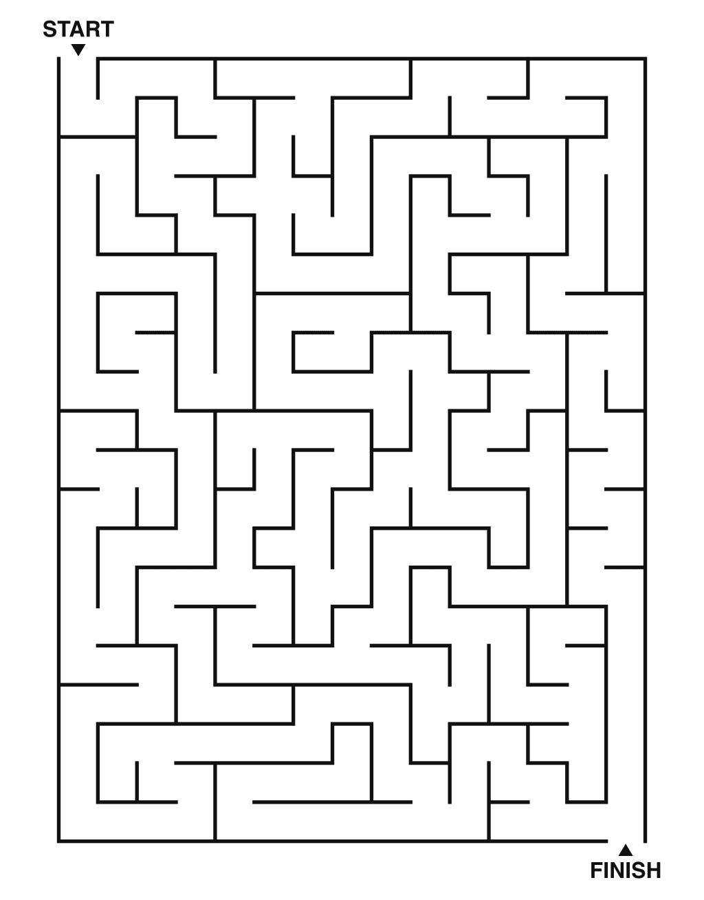 Medium maze puzzle printable, 15 by 20 grid