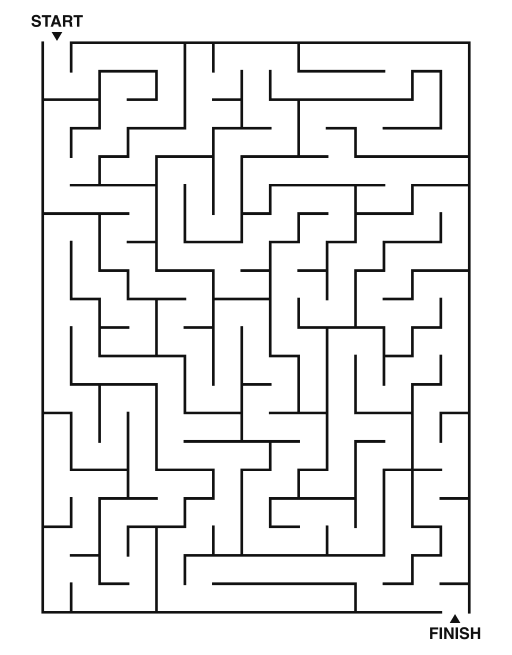 Medium maze puzzle printable, 15 by 20 grid