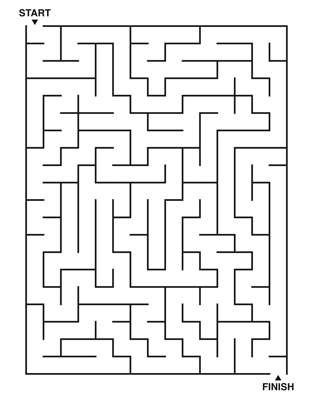 Medium maze puzzle printable, 15 by 20 grid