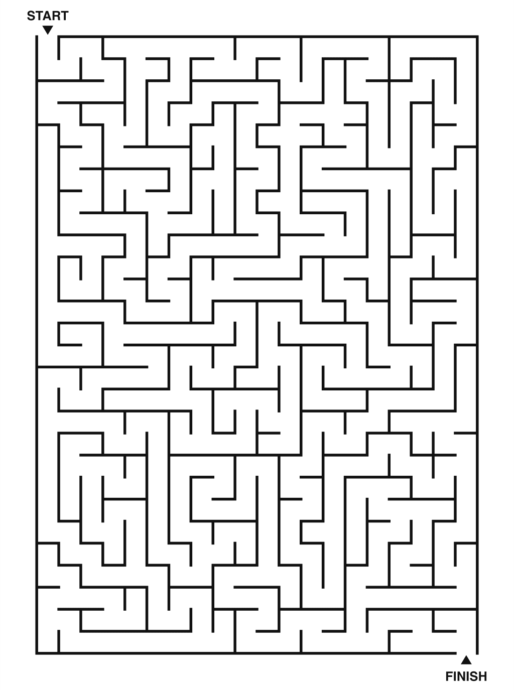 Hard maze puzzle printable, 20 by 28 grid