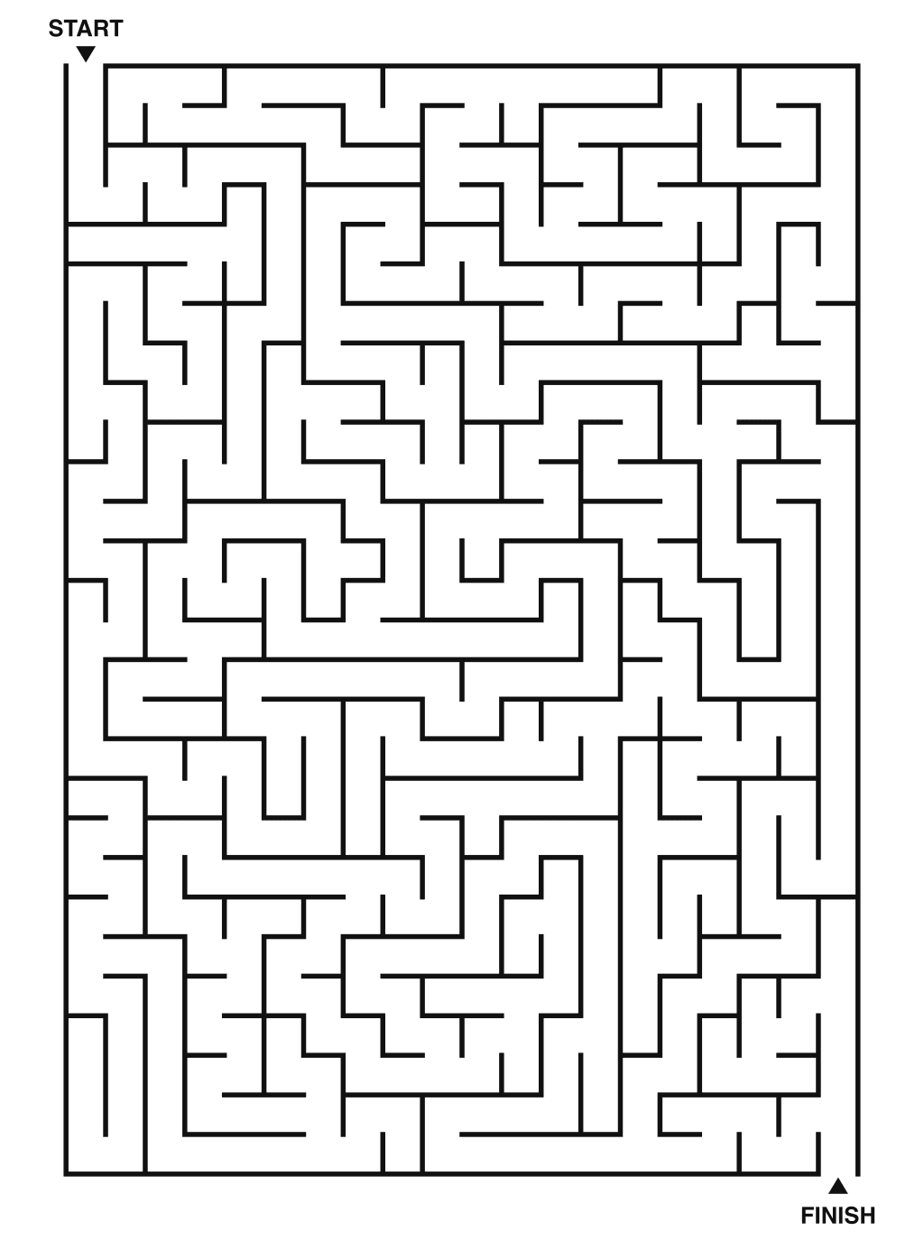 Hard maze puzzle printable, 20 by 28 grid