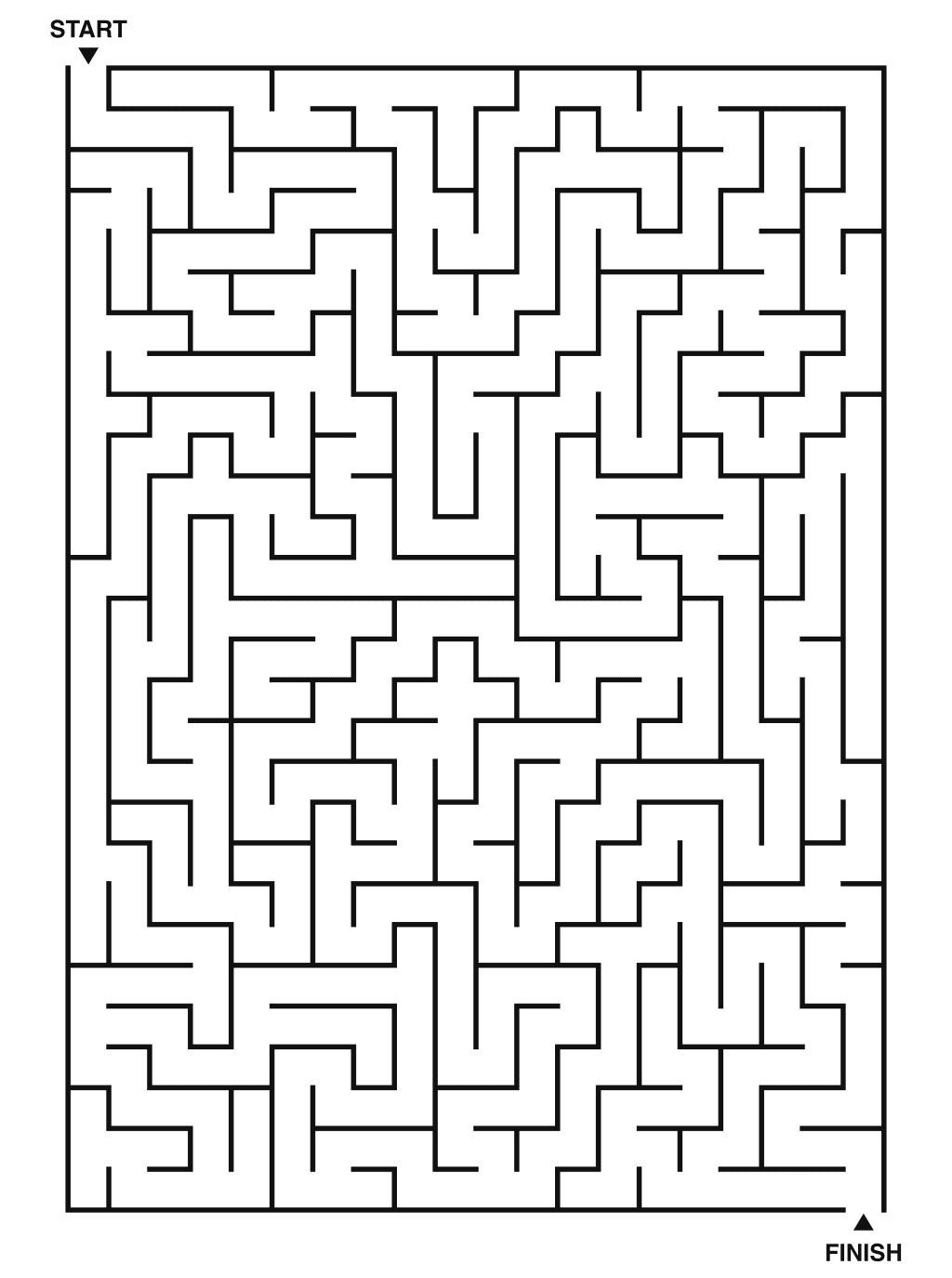Hard maze puzzle printable, 20 by 28 grid