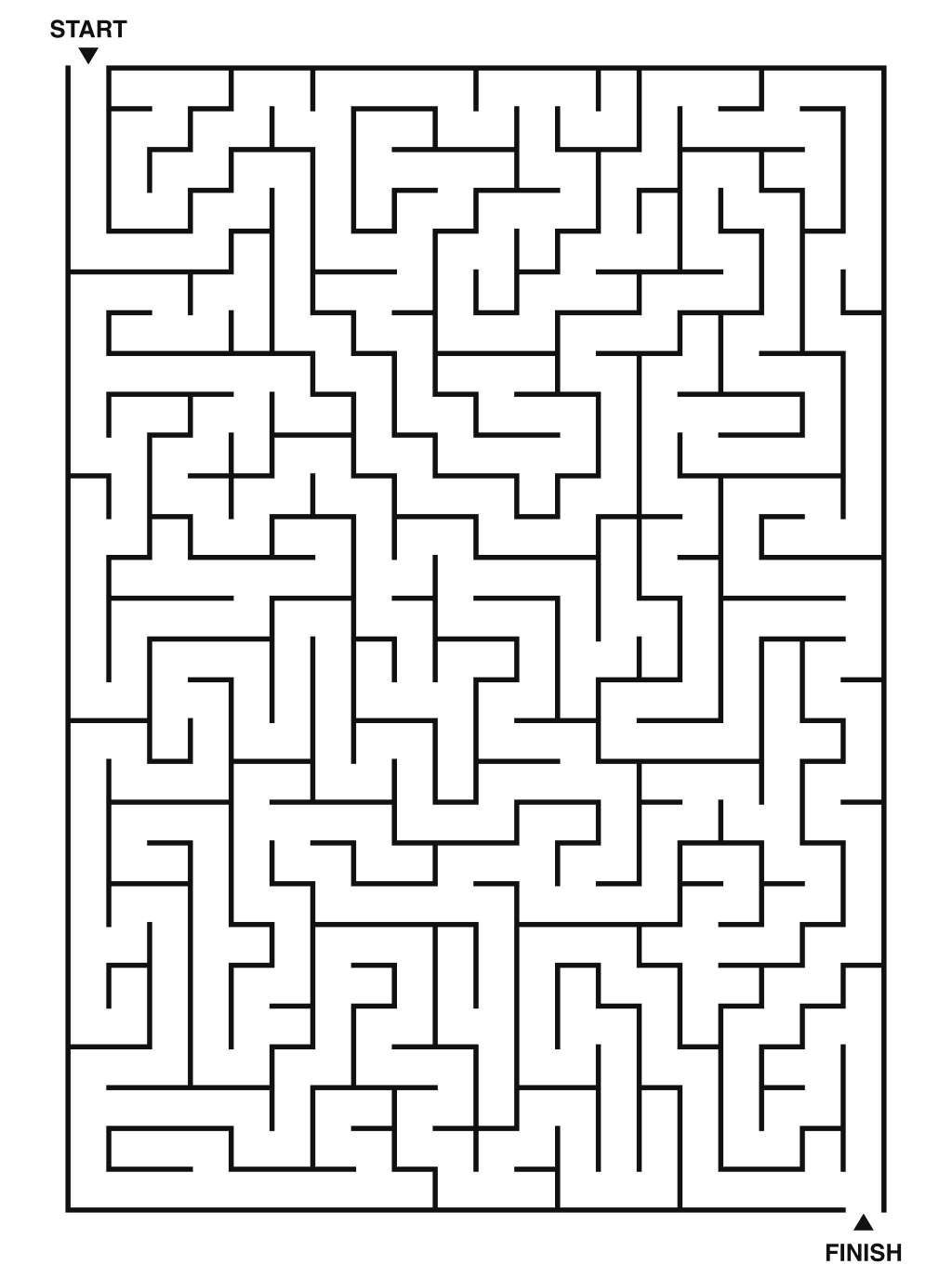 Hard maze puzzle printable, 20 by 28 grid