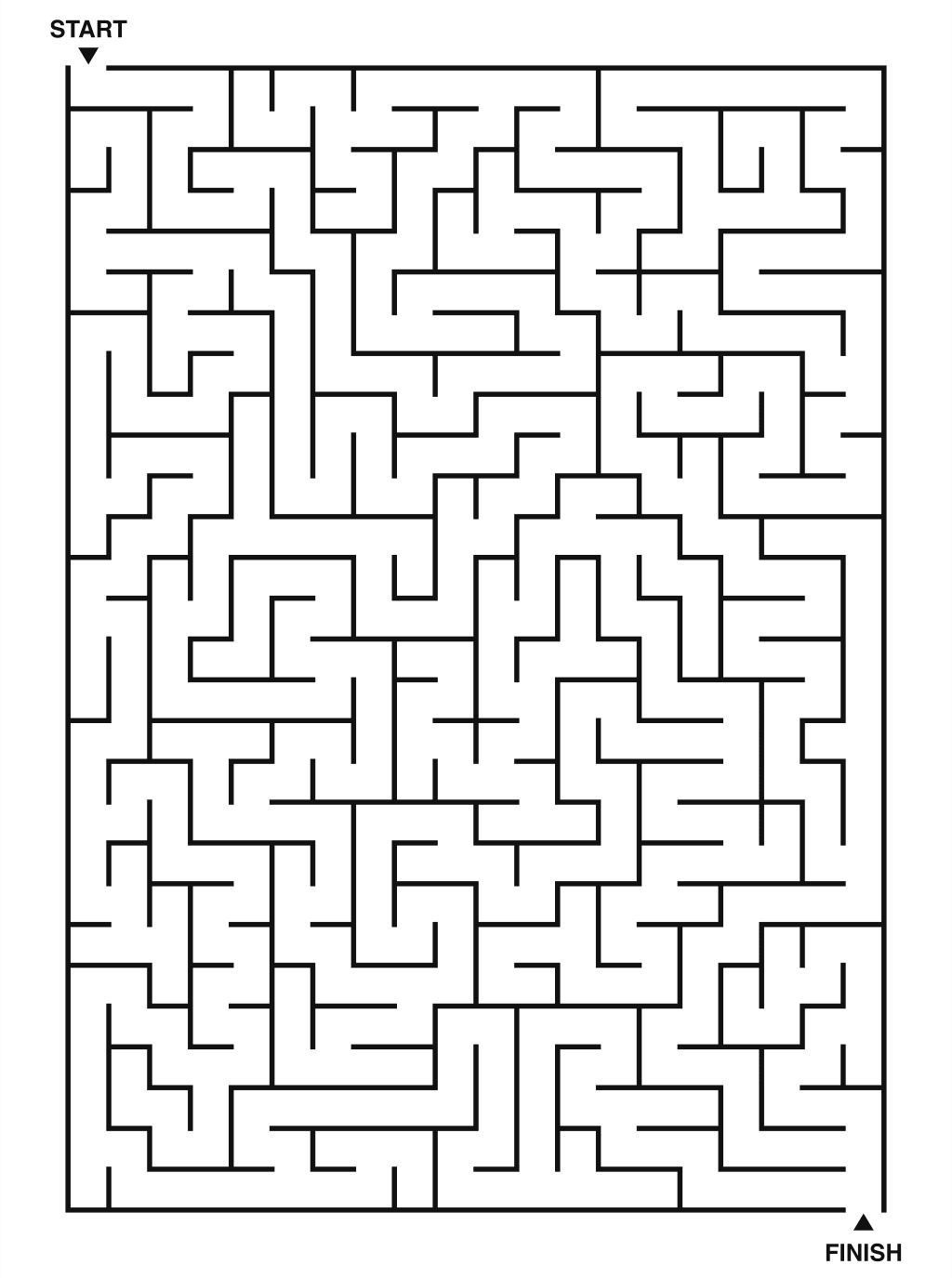 Hard maze puzzle printable, 20 by 28 grid