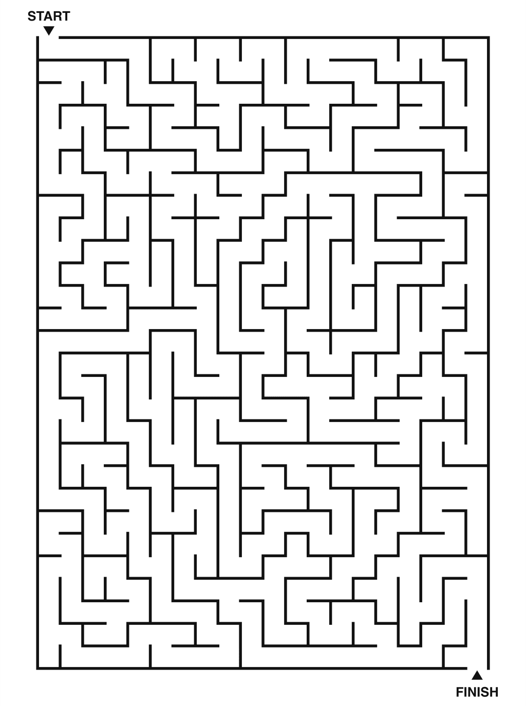 Hard maze puzzle printable, 20 by 28 grid