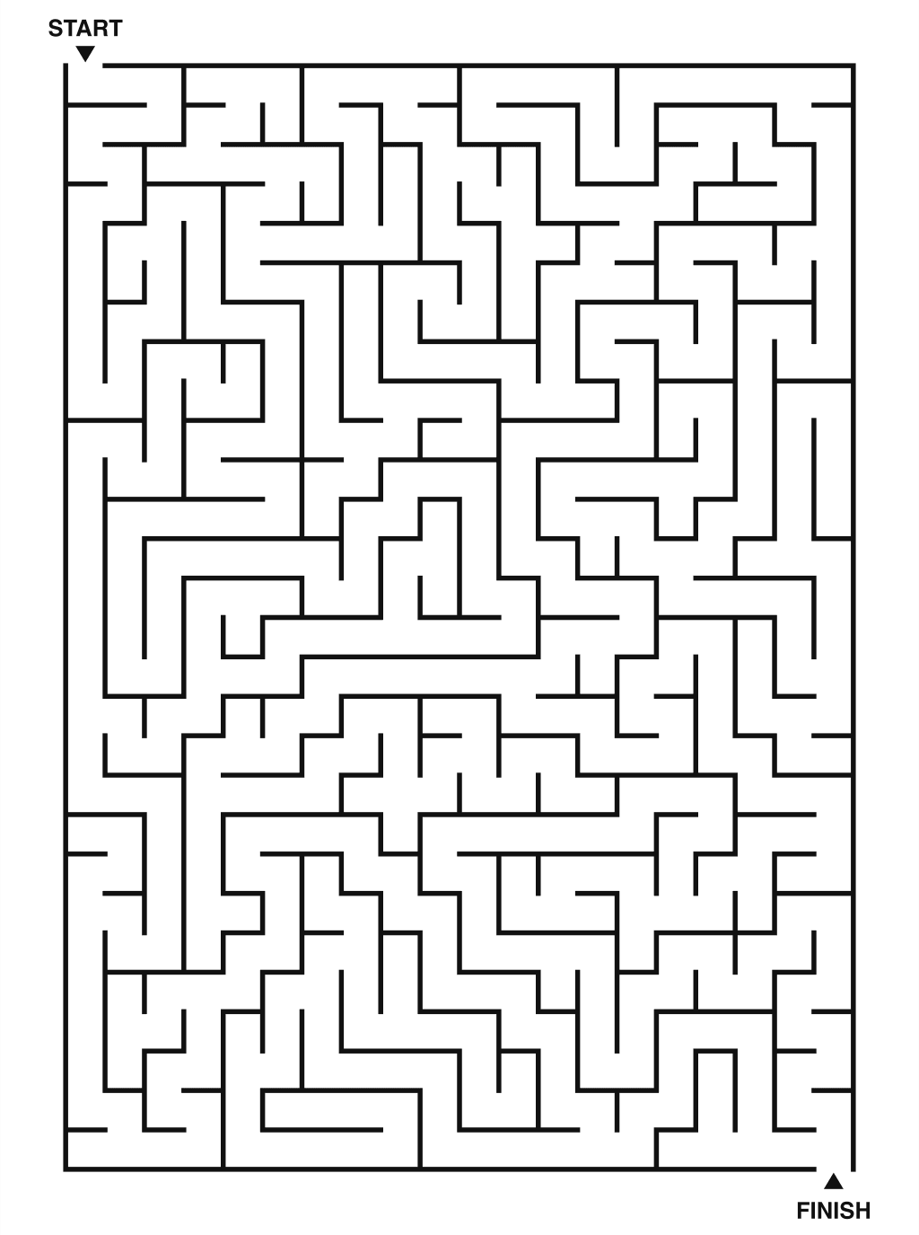 Hard maze puzzle printable, 20 by 28 grid