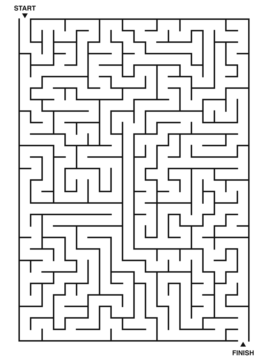 Hard maze puzzle printable, 20 by 28 grid