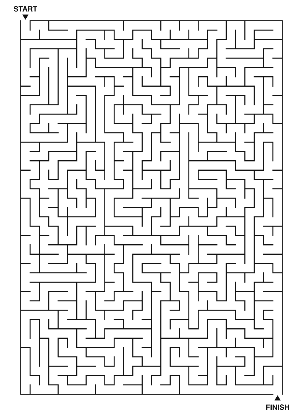 Expert maze puzzle printable, 28 by 40 grid