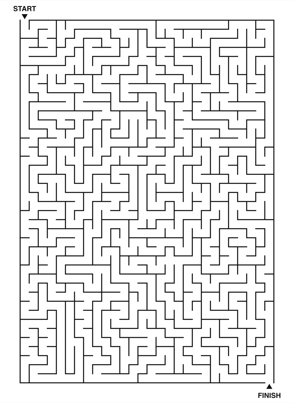 Expert maze puzzle printable, 28 by 40 grid