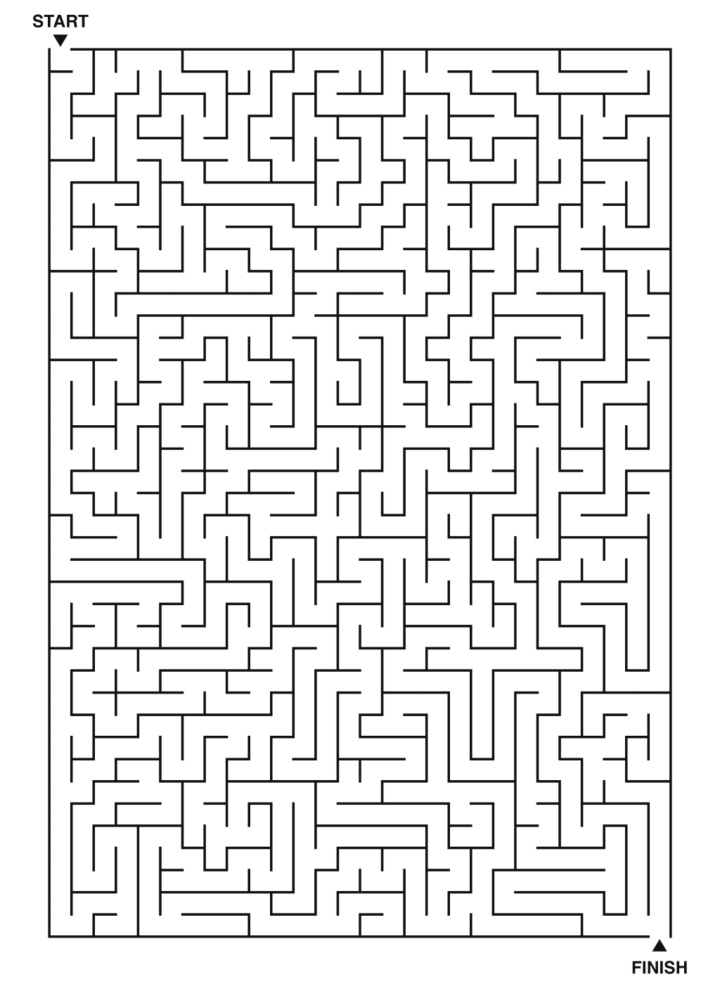 Expert maze puzzle printable, 28 by 40 grid