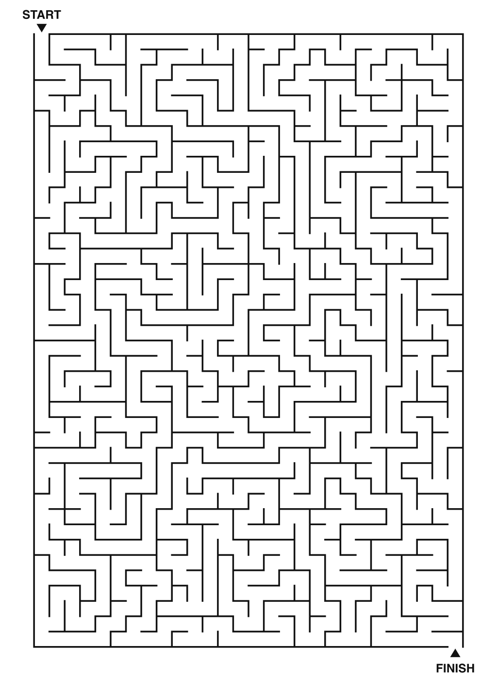 Expert maze puzzle printable, 28 by 40 grid